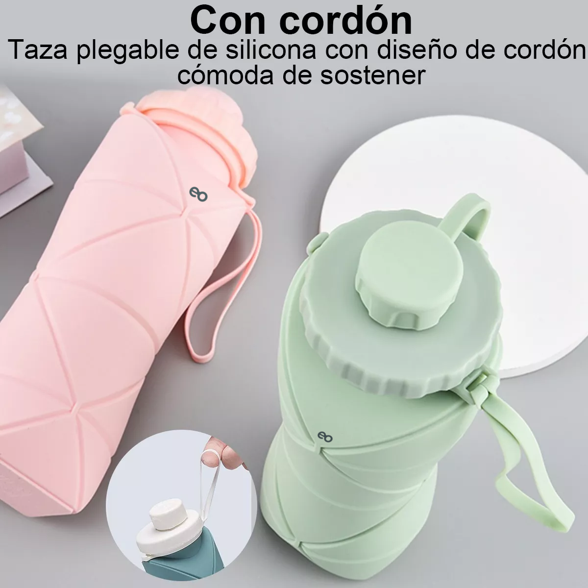 Foto 5 pulgar | Botella Agua Plegable Silicona Eo Safe Imports Esi-8712-1 Rosa