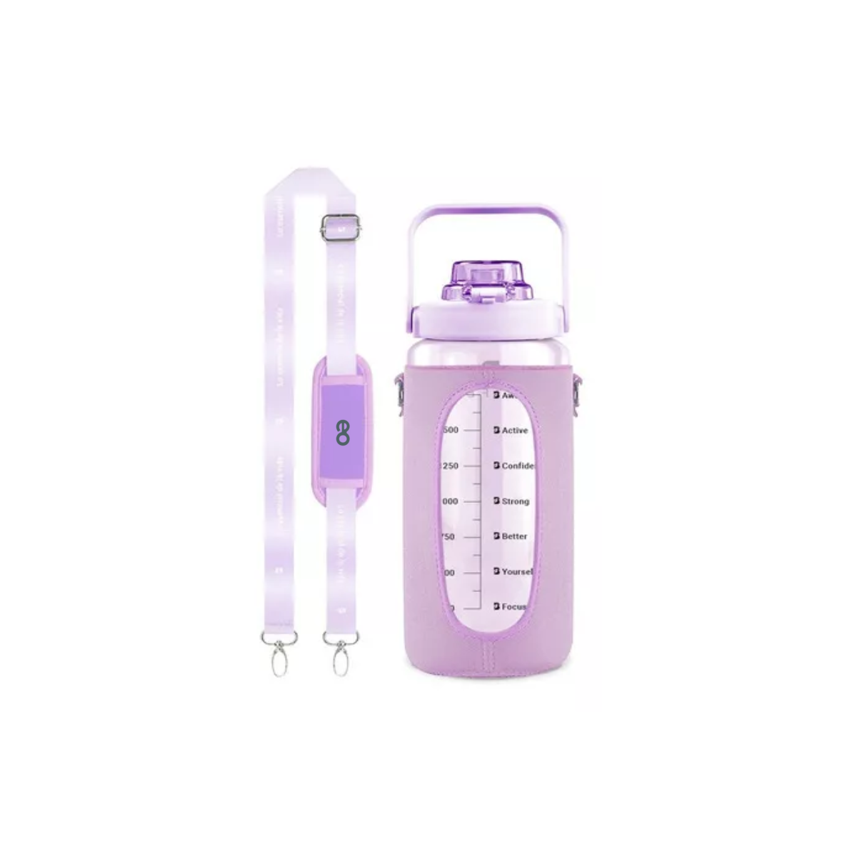 Foto 2 pulgar | Botella De Agua 64oz Con Funda Neopreno Motivacional,eo Safe Imports Esi-14197-1 Violeta