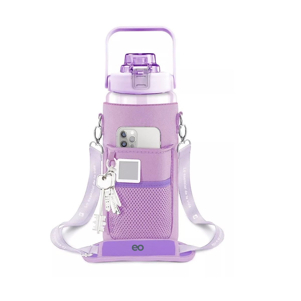Foto 3 pulgar | Botella De Agua 64oz Con Funda Neopreno Motivacional,eo Safe Imports Esi-14197-1 Violeta