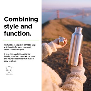 Foto 3 | Botella De Agua Klean Kanteen Reflect De 800 Ml Con Tapa De Bambú - Venta Internacional.