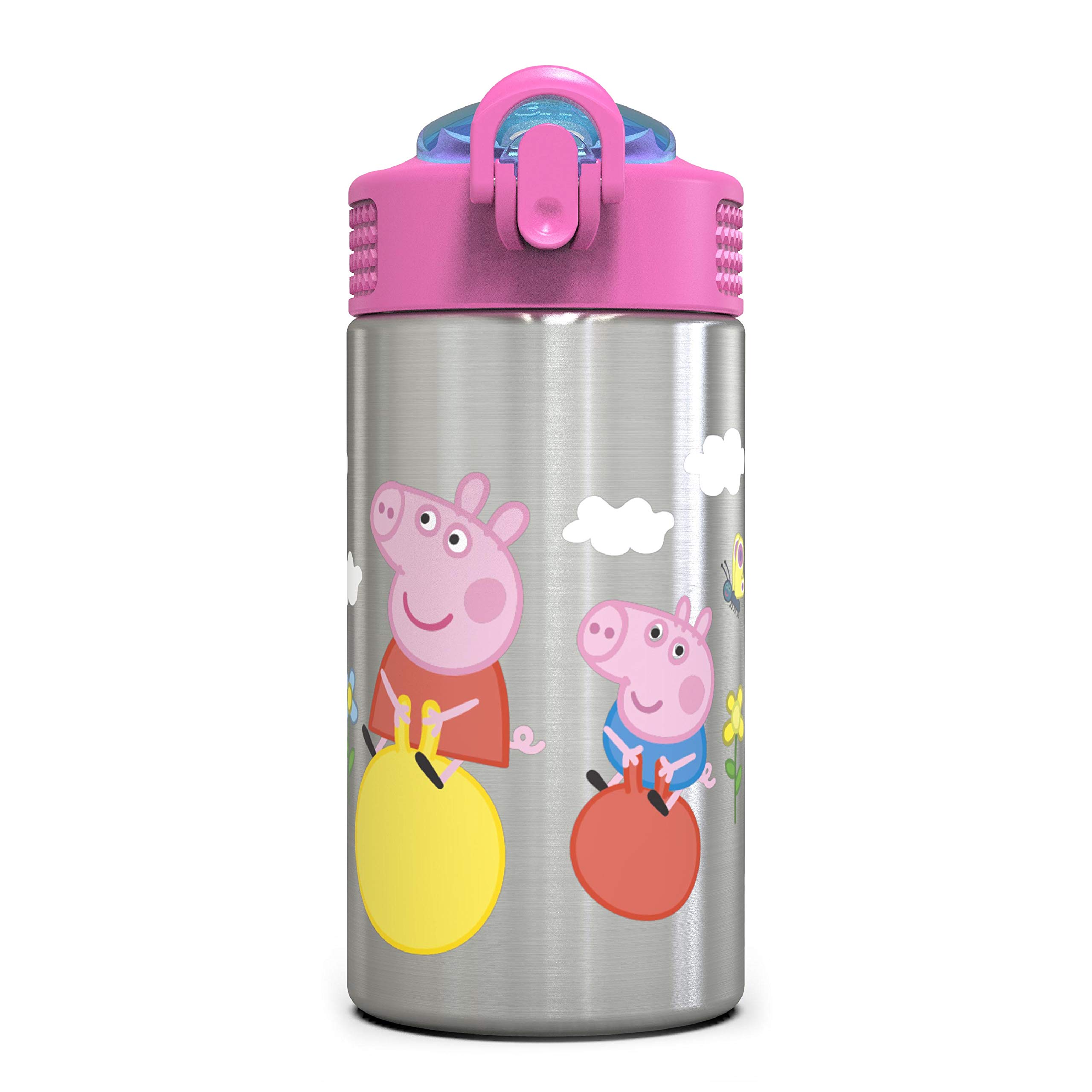 Botella De Agua Zak Designs Peppa Pig De Acero Inoxidable 460 Ml - Venta Internacional.