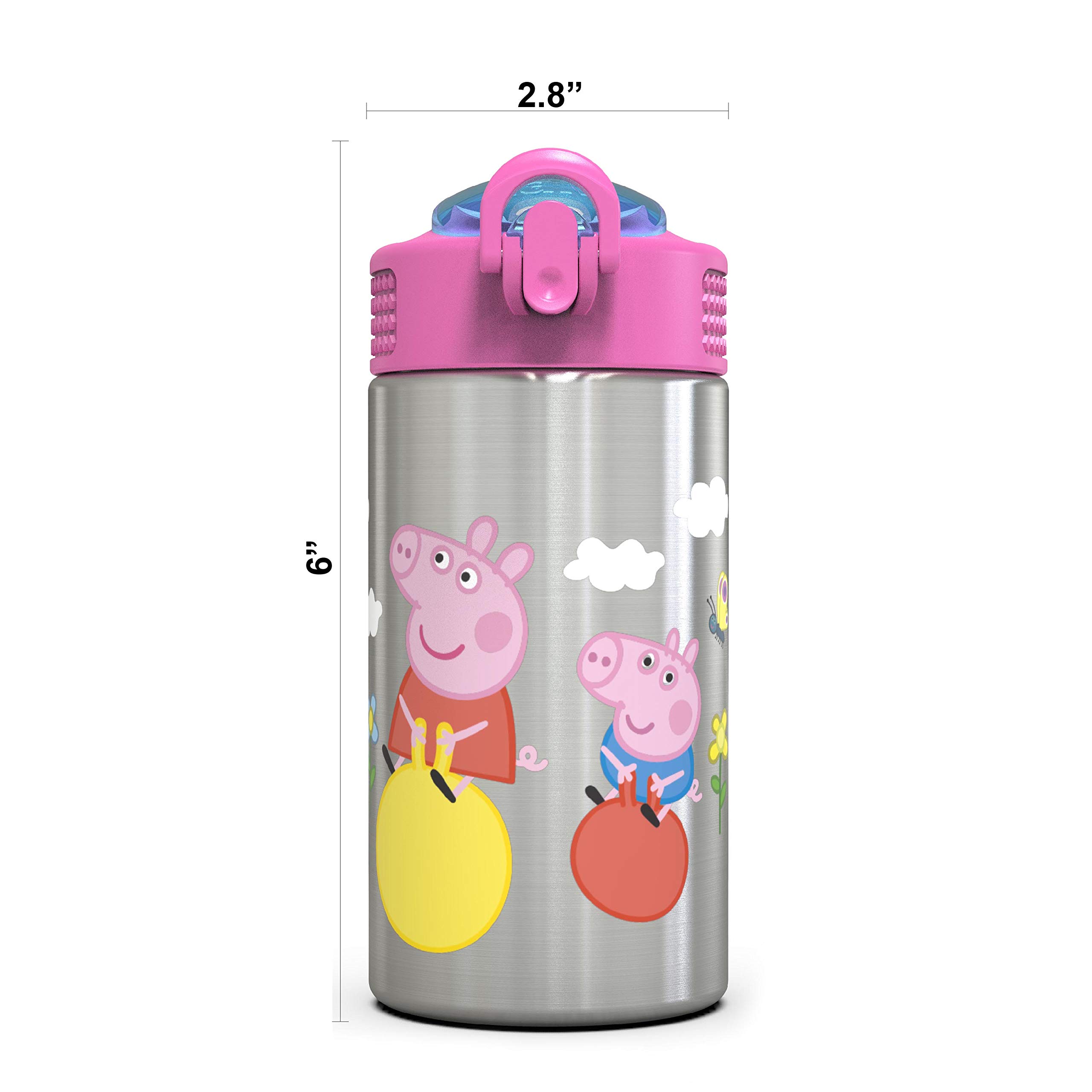 Foto 4 pulgar | Botella De Agua Zak Designs Peppa Pig De Acero Inoxidable 460 Ml - Venta Internacional.