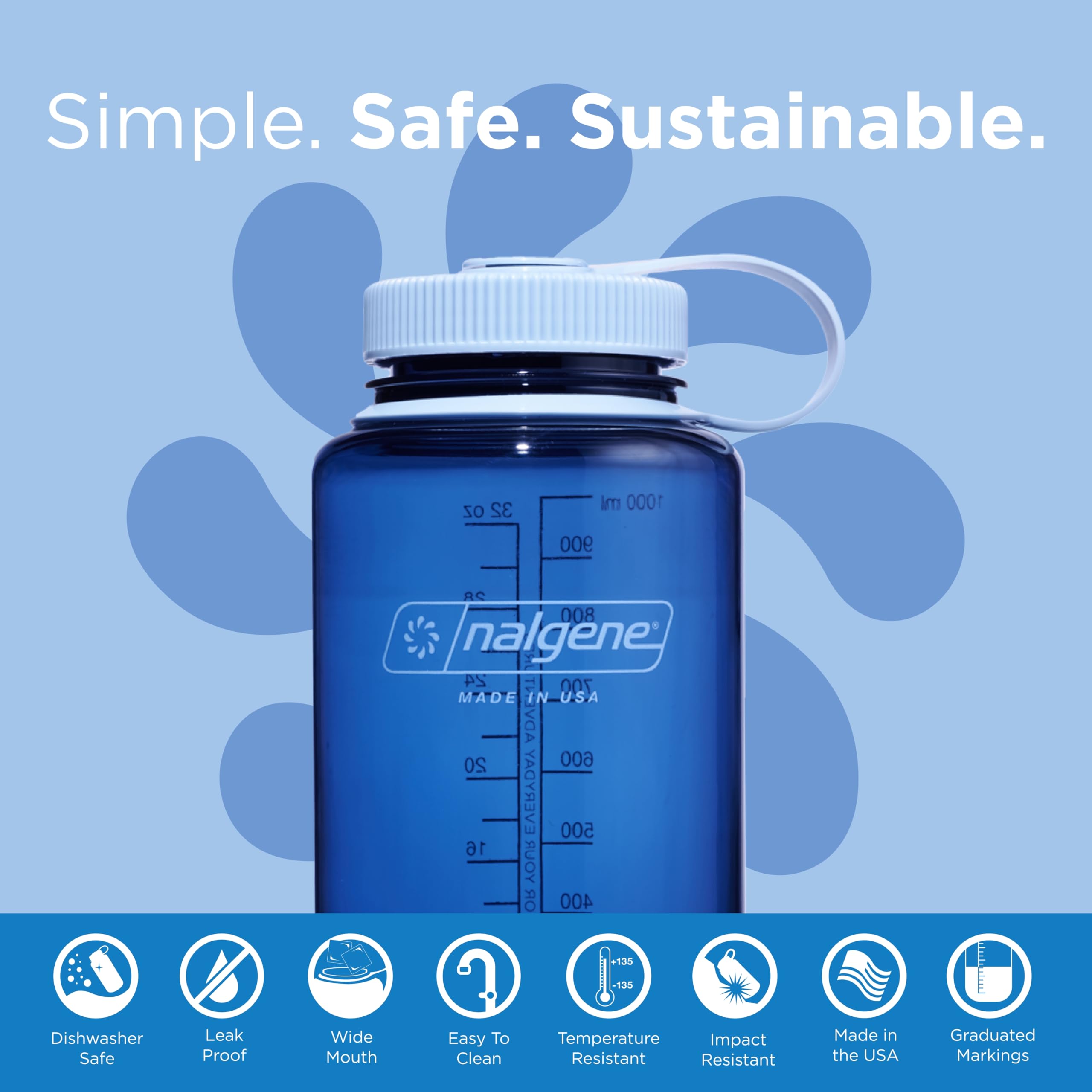 Foto 3 pulgar | Botella De Agua Nalgene Sustain Tritan Sin Bpa 946 Ml Indigo - Venta Internacional.