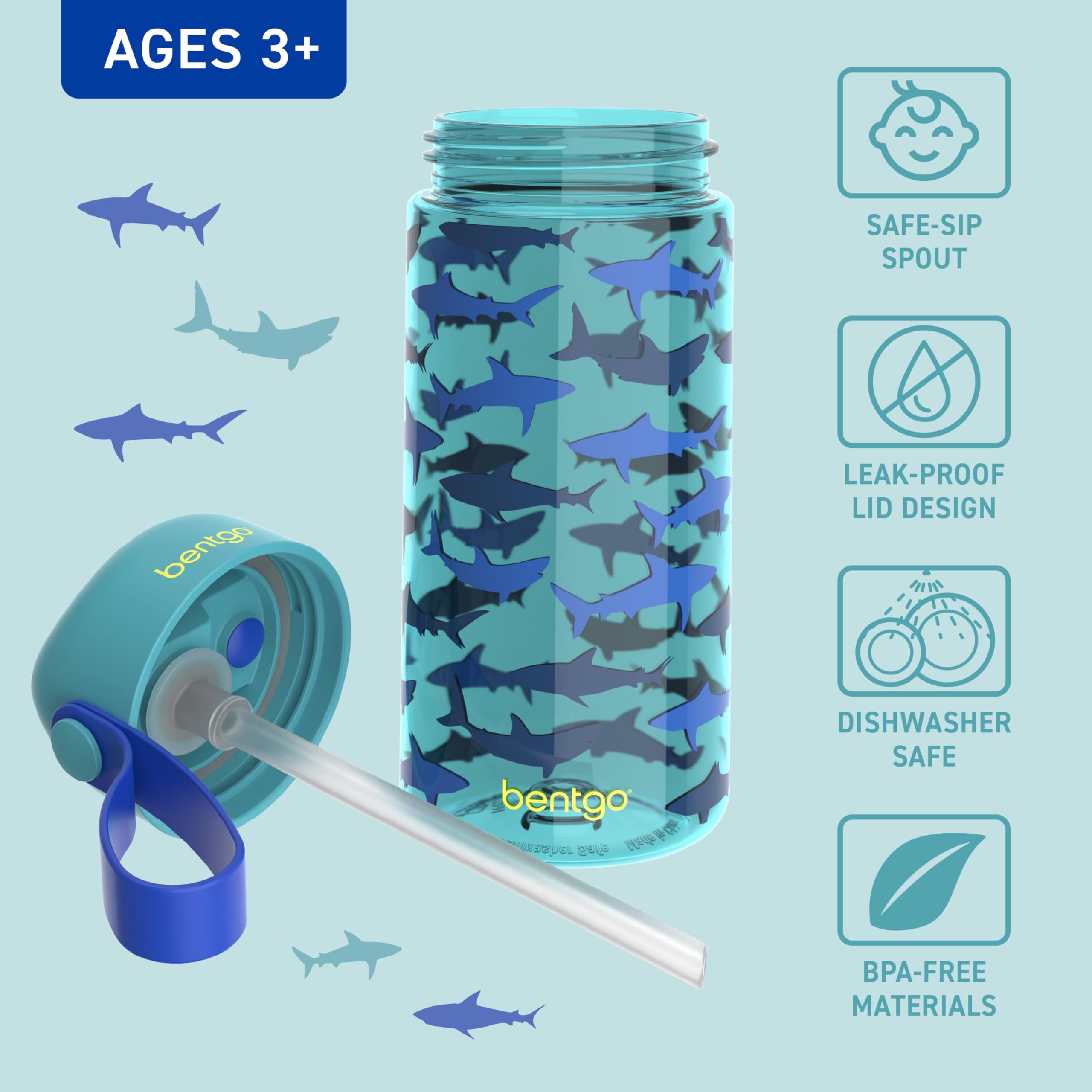 Foto 3 | Botella De Agua Bentgo Kids A Prueba De Fugas, 450 Ml, Tritan, Sin Bpa - Venta Internacional.