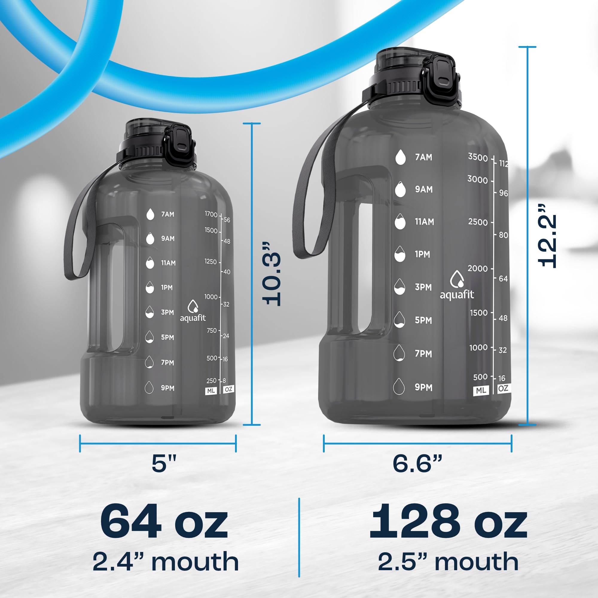 Foto 8 pulgar | Botella De Agua Aquafit De 1 Galón/128 Oz Con Marcador De Tiempo Sin Bpa - Venta Internacional.