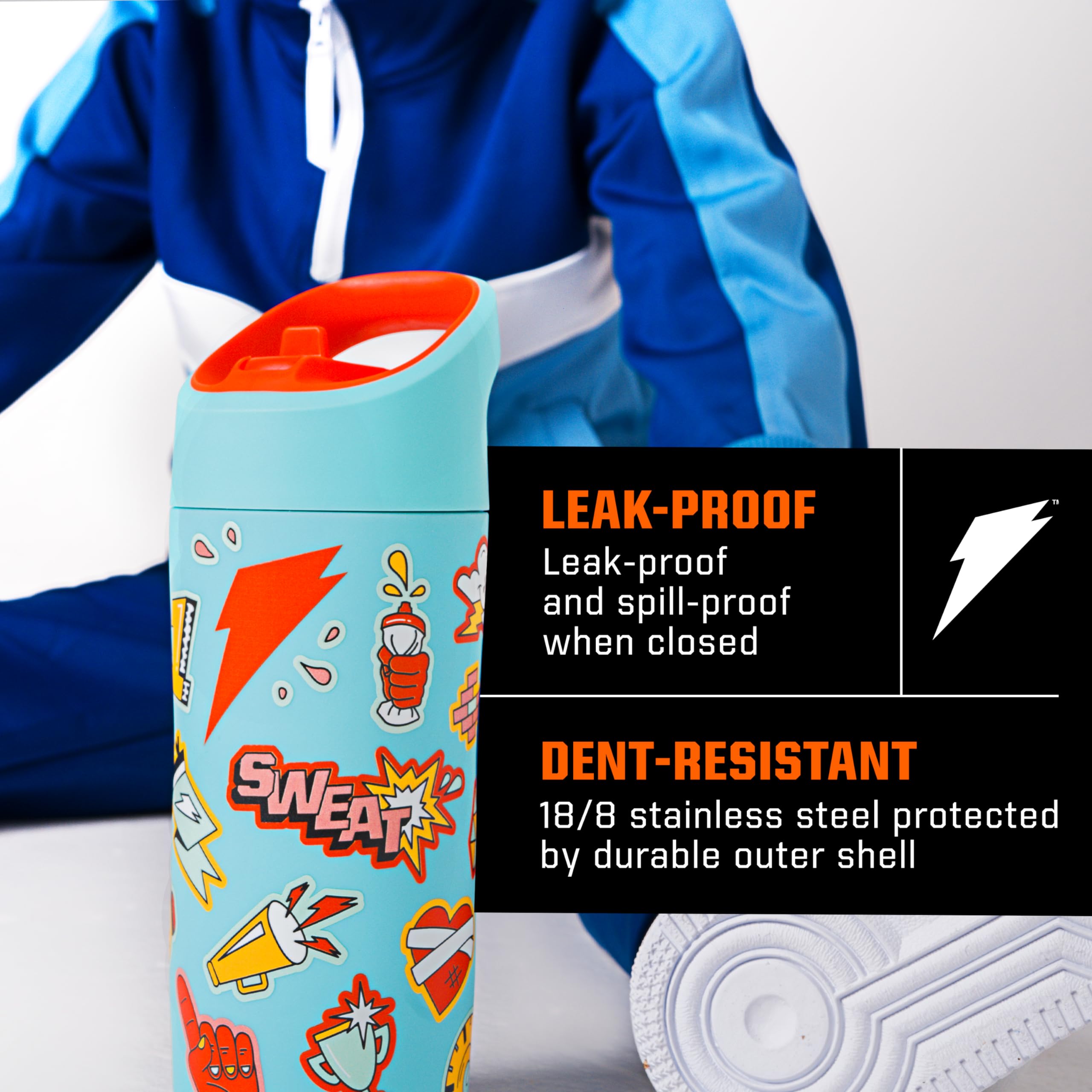 Foto 5 pulgar | Botella De Agua Gatorade Kids' Rookie Metal 350 Ml De Acero Inoxidable - Venta Internacional.