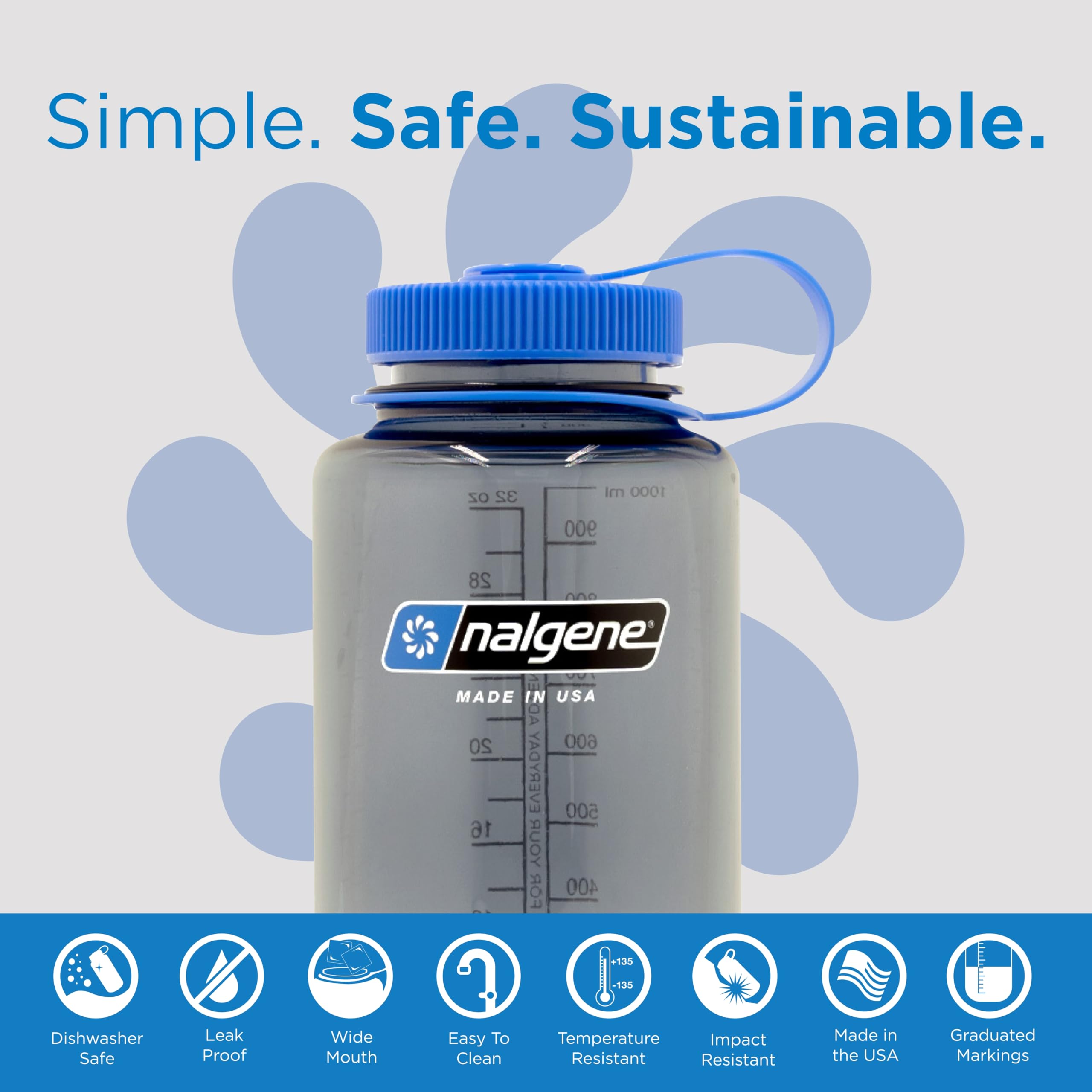 Foto 4 pulgar | Botella De Agua Nalgene Sustain Tritan Sin Bpa 950 Ml, Color Gris Ahumado - Venta Internacional.