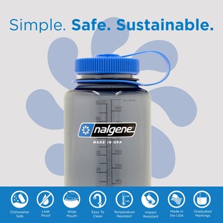 Foto 3 | Botella De Agua Nalgene Sustain Tritan Sin Bpa 950 Ml, Color Gris Ahumado - Venta Internacional.