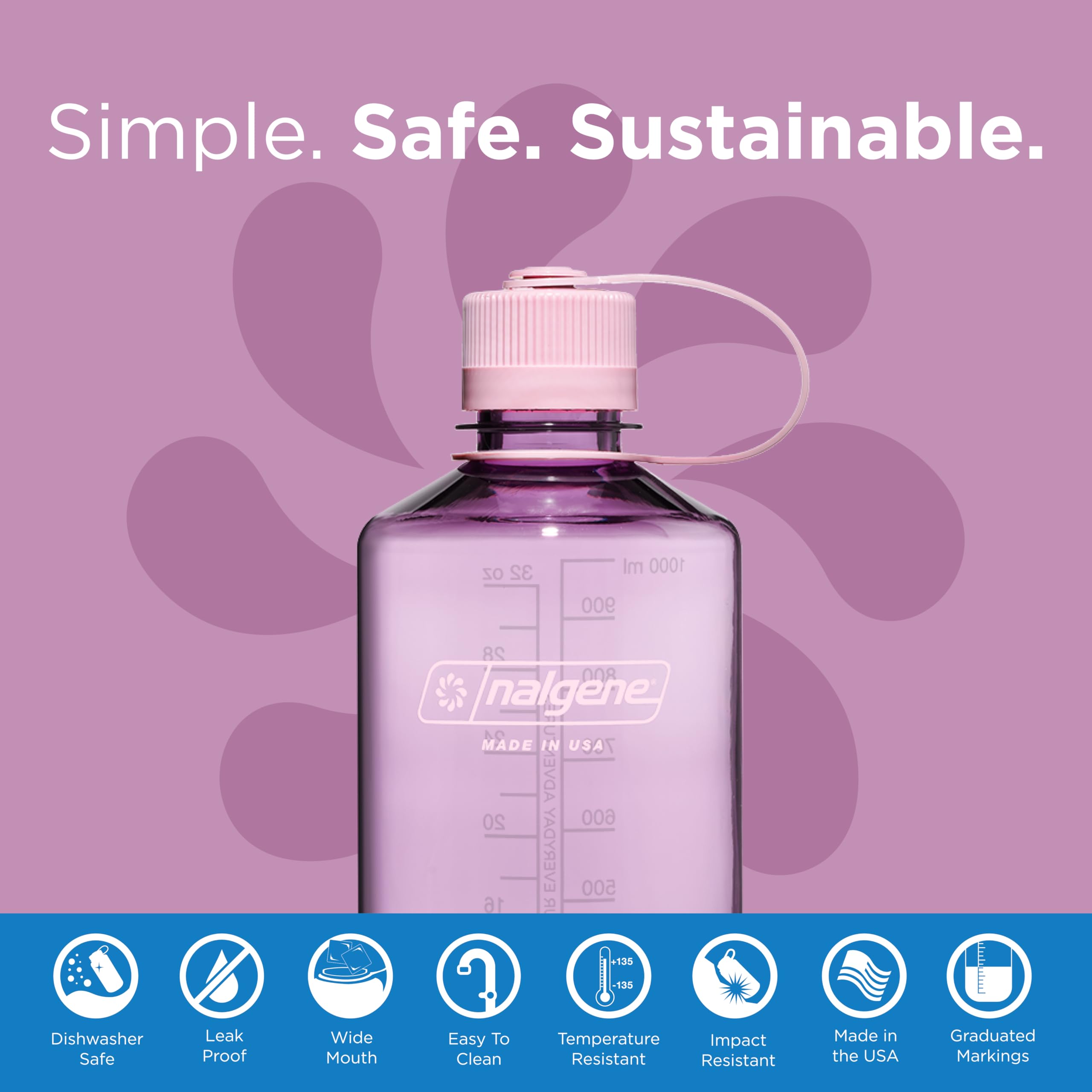 Foto 3 pulgar | Botella De Agua Nalgene Sustain Tritan Sin Bpa 946 Ml Cherry - Venta Internacional.