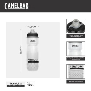 Foto 3 | Botella De Agua Camelbak Podium Chill Con Aislamiento De 700 Ml, Blanco/negro - Venta Internacional.