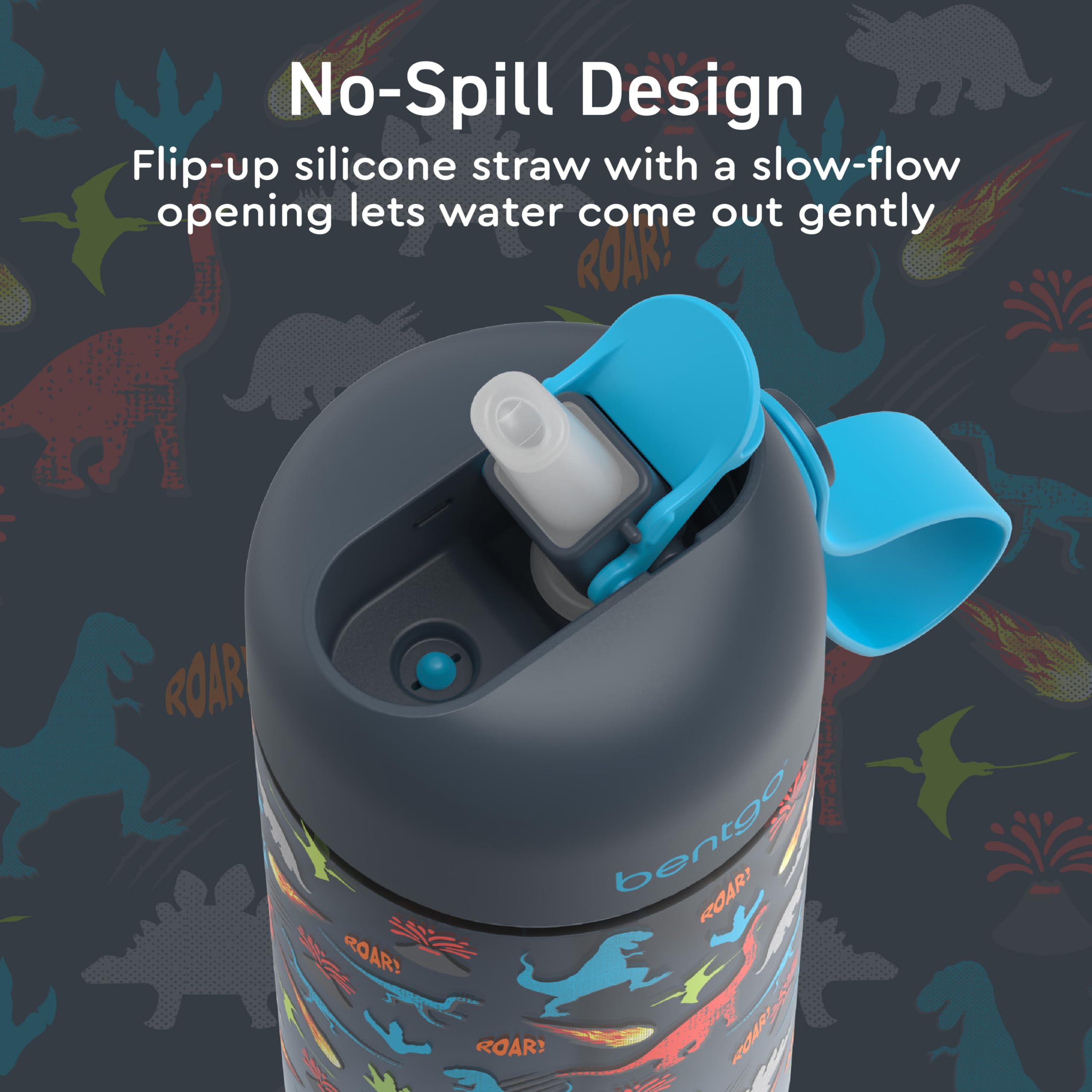 Foto 5 pulgar | Botella De Agua Bentgo Kids A Prueba De Fugas De 450 Ml Con Estampado De Dinosaurio - Venta Internacional.