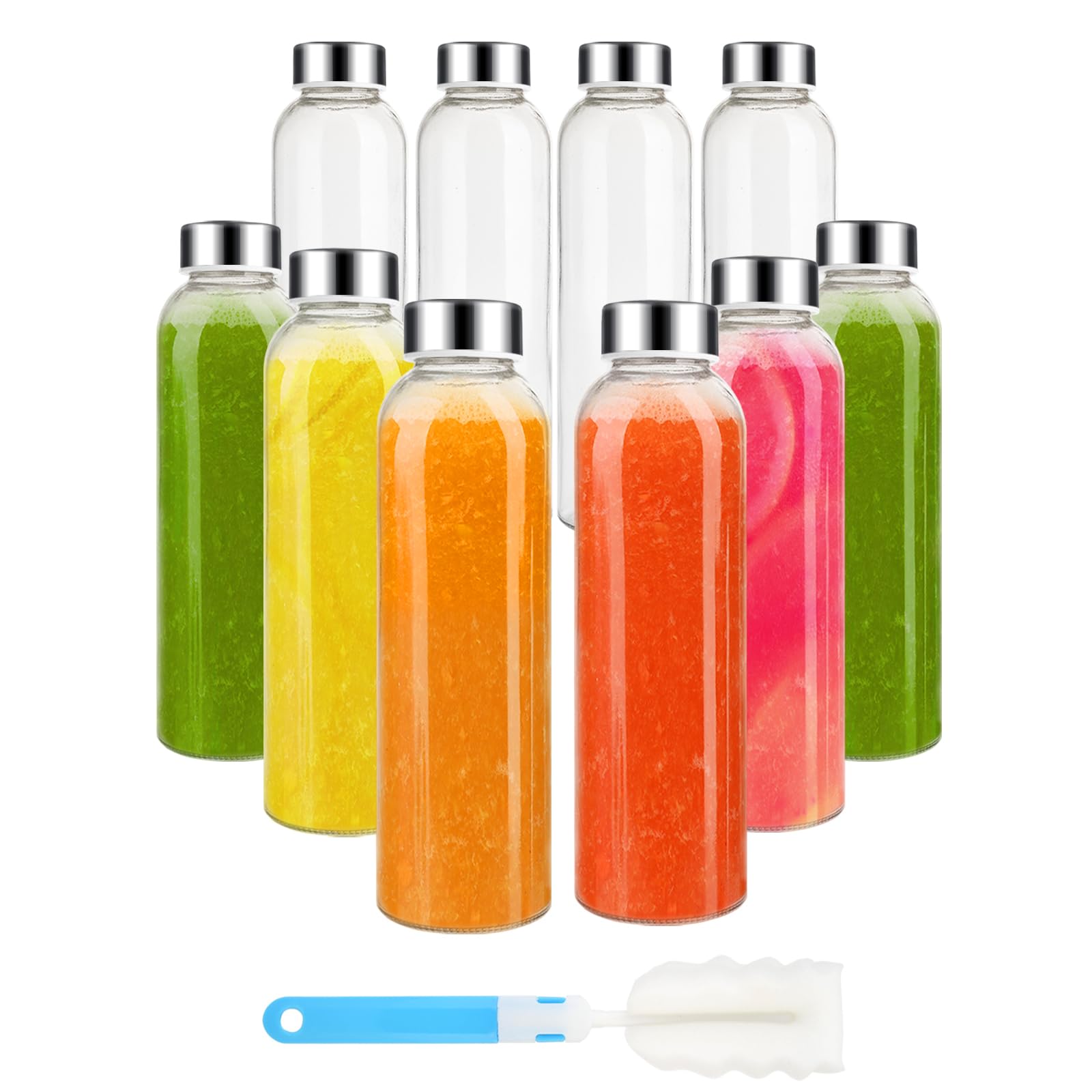Foto 2 pulgar | Botellas De Agua De Vidrio Sursip De 540 Ml Con Tapa, Juego De 10 Unidades, Transparentes - Venta Internacional.