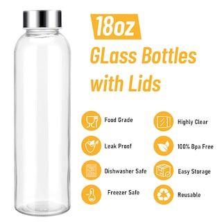 Foto 3 | Botellas De Agua De Vidrio Sursip De 540 Ml Con Tapa, Juego De 10 Unidades, Transparentes - Venta Internacional.