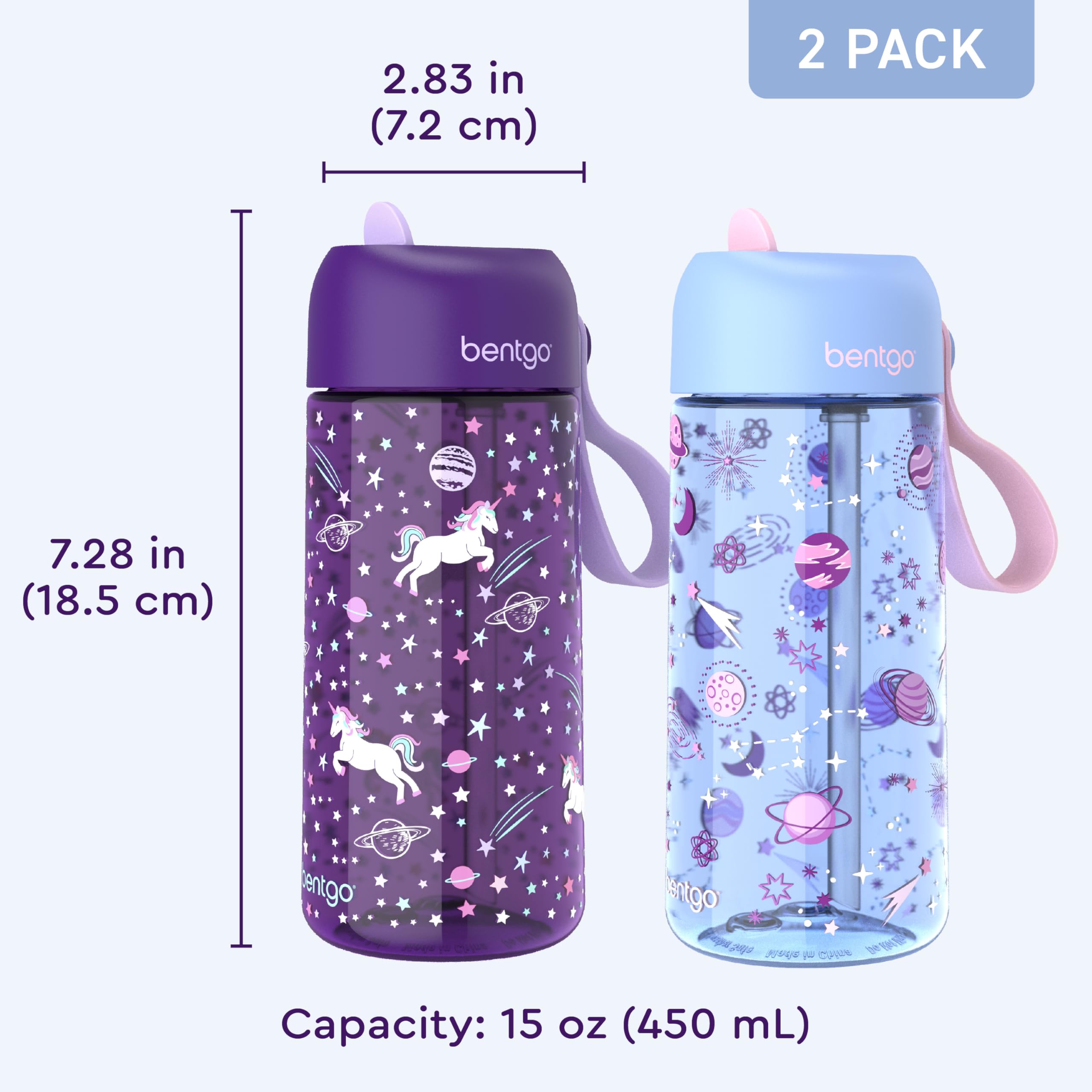 Foto 8 pulgar | Botella De Agua Bentgo Kids, Paquete De 2 Unidades, 450 Ml, A Prueba De Fugas, Sin Bpa - Venta Internacional.