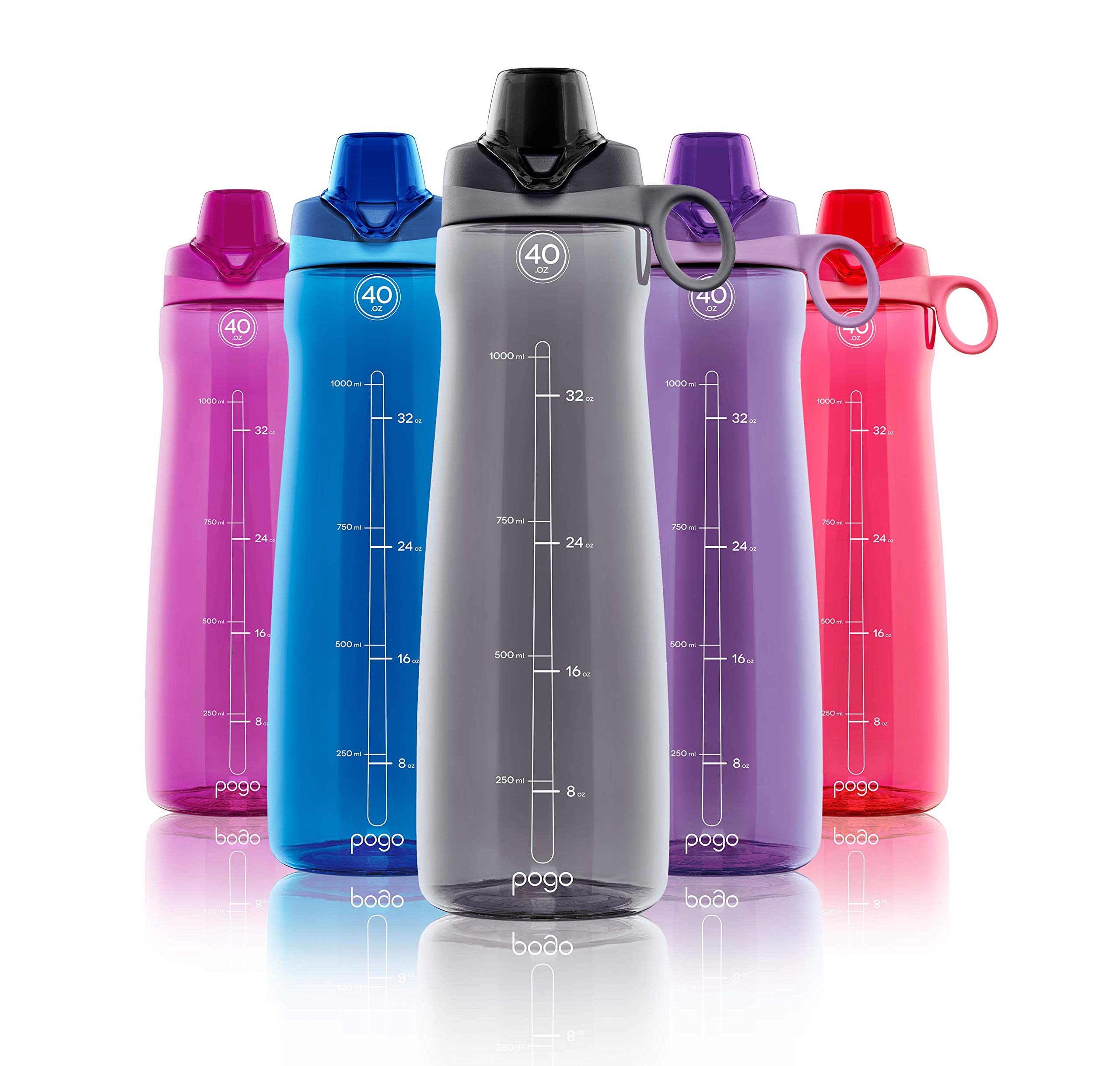 Foto 6 pulgar | Botella De Agua Pogo De Plástico Sin Bpa De 1,2 L Con Tapa Abatible, Color Azul - Venta Internacional.
