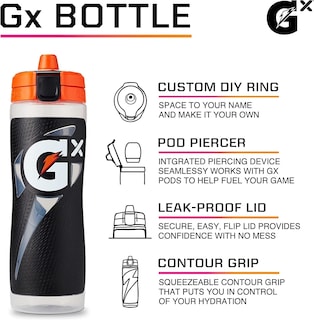 Foto 2 | Botella De Agua Gatorade Gx Exclusive De 900 Ml Con Cápsula De Fórmula - Venta Internacional.