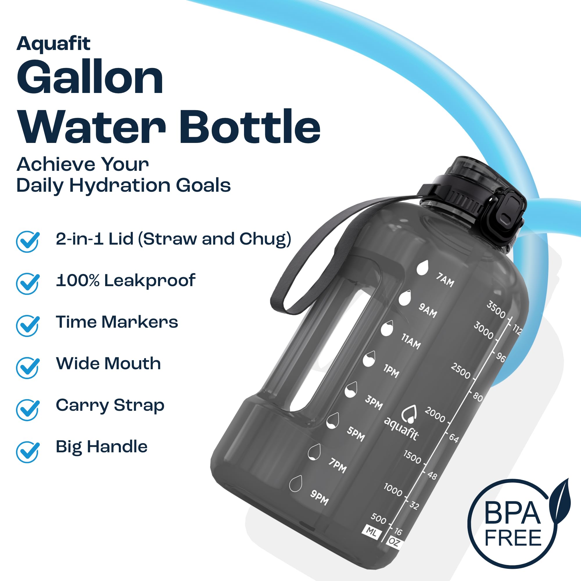 Foto 3 pulgar | Jarra De Agua Aquafit Aquafit De 1 Galón Con Marcador De Tiempo Sin Bpa - Venta Internacional.