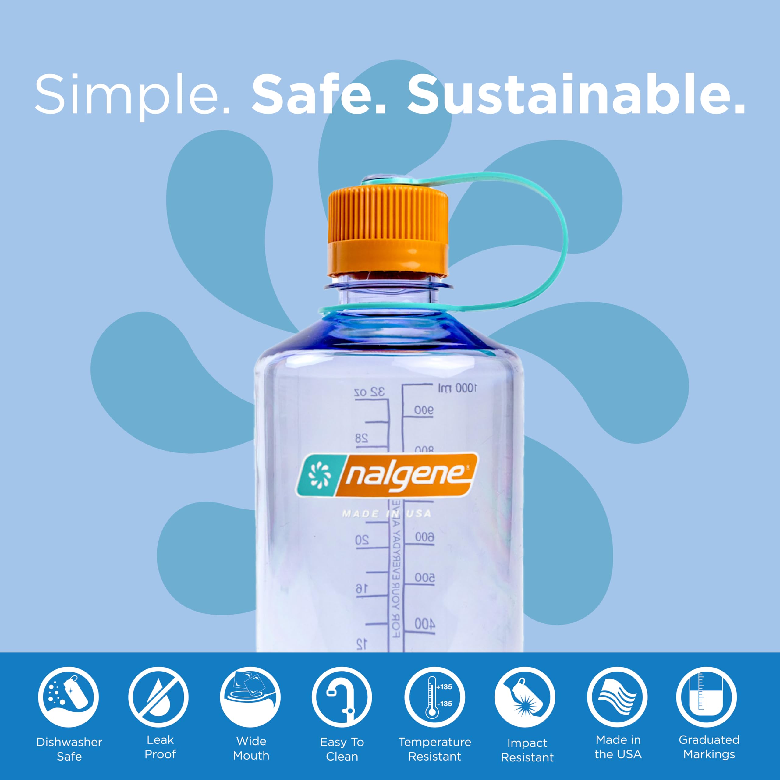 Foto 3 pulgar | Botella De Agua Nalgene Sustain Tritan Sin Bpa, 1 Litro, Amatista - Venta Internacional.