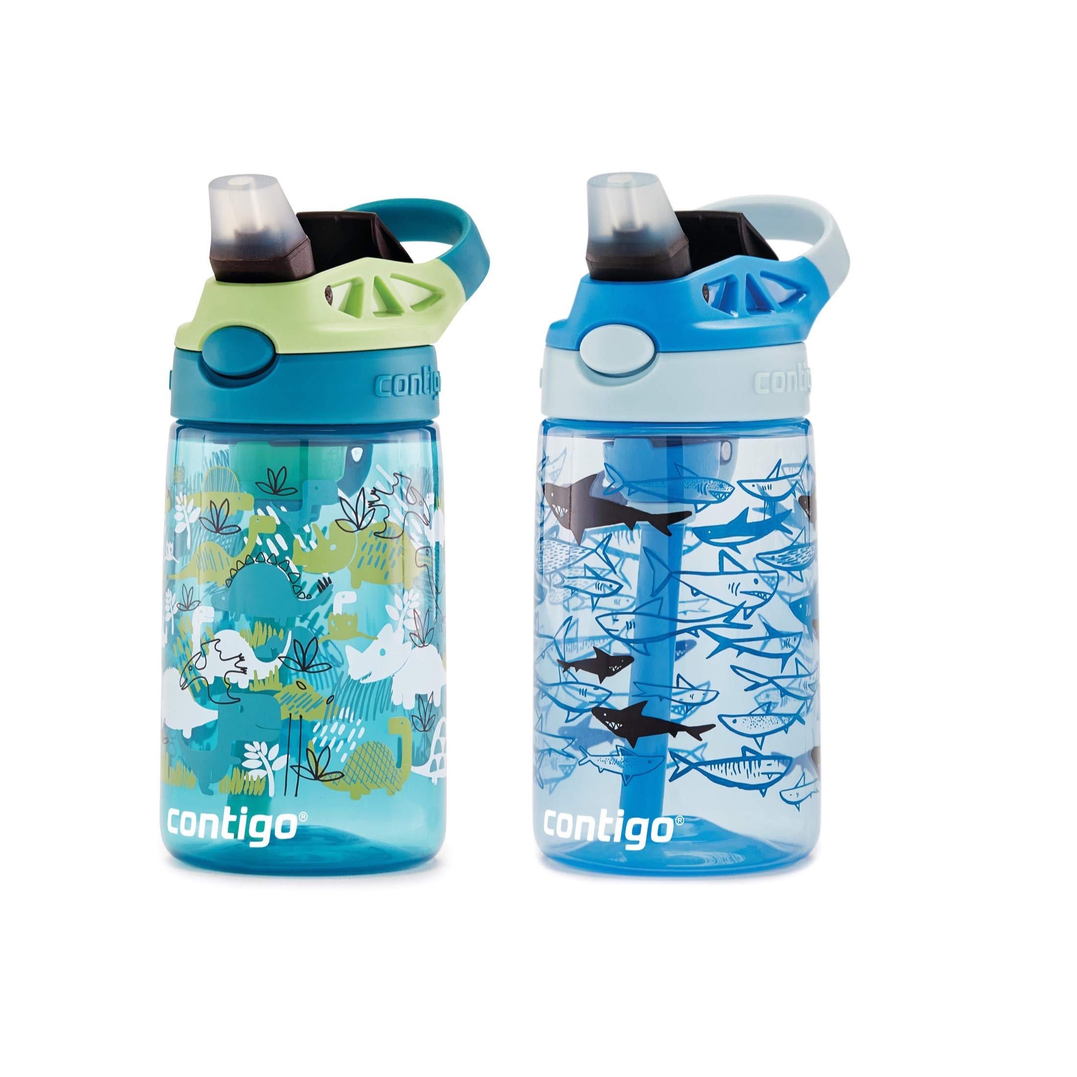 Foto 5 pulgar | Botella De Agua Contigo Aubrey Kids Dinos & Sharks, 420 Ml, Paquete De 2 - Venta Internacional.