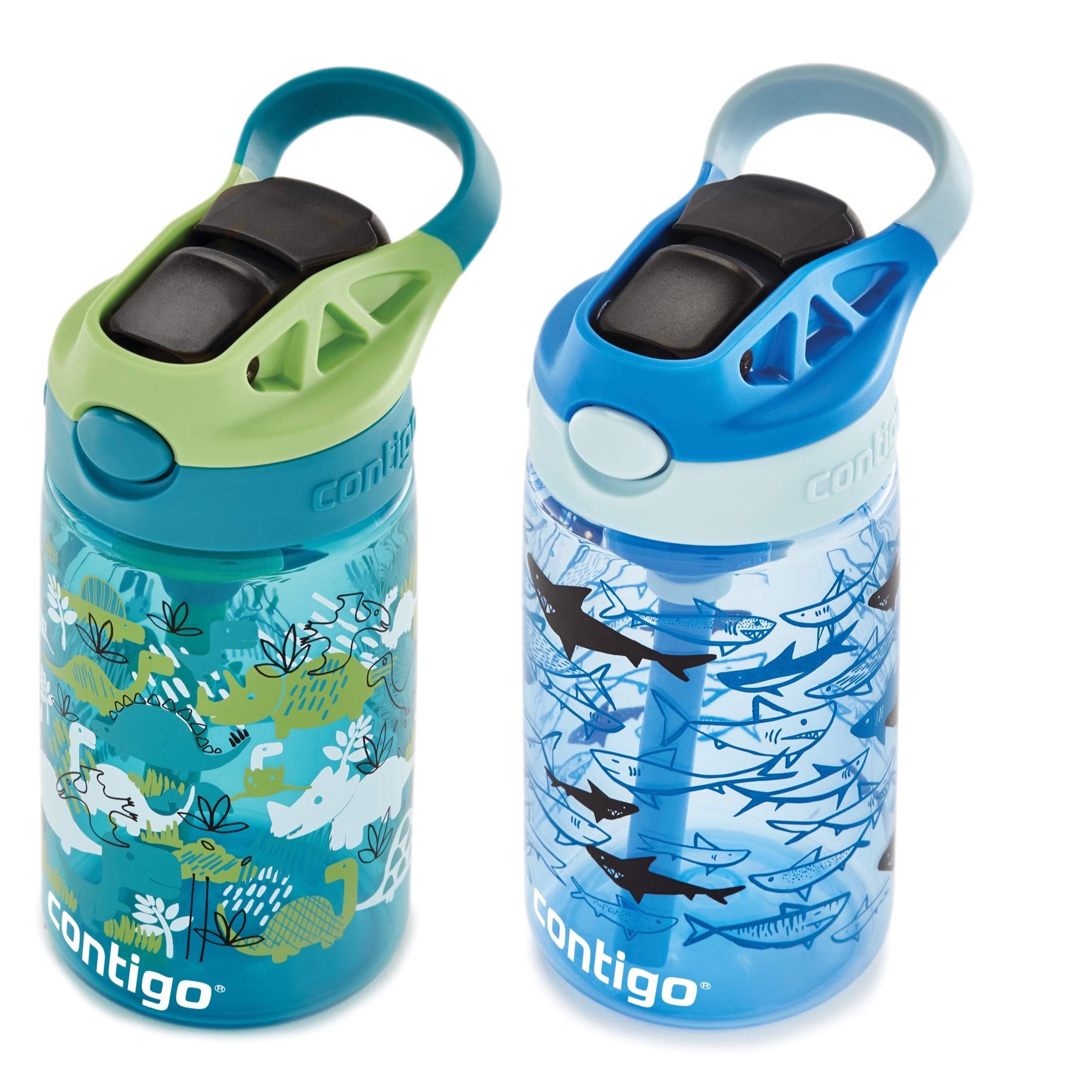 Foto 6 pulgar | Botella De Agua Contigo Aubrey Kids Dinos & Sharks, 420 Ml, Paquete De 2 - Venta Internacional.