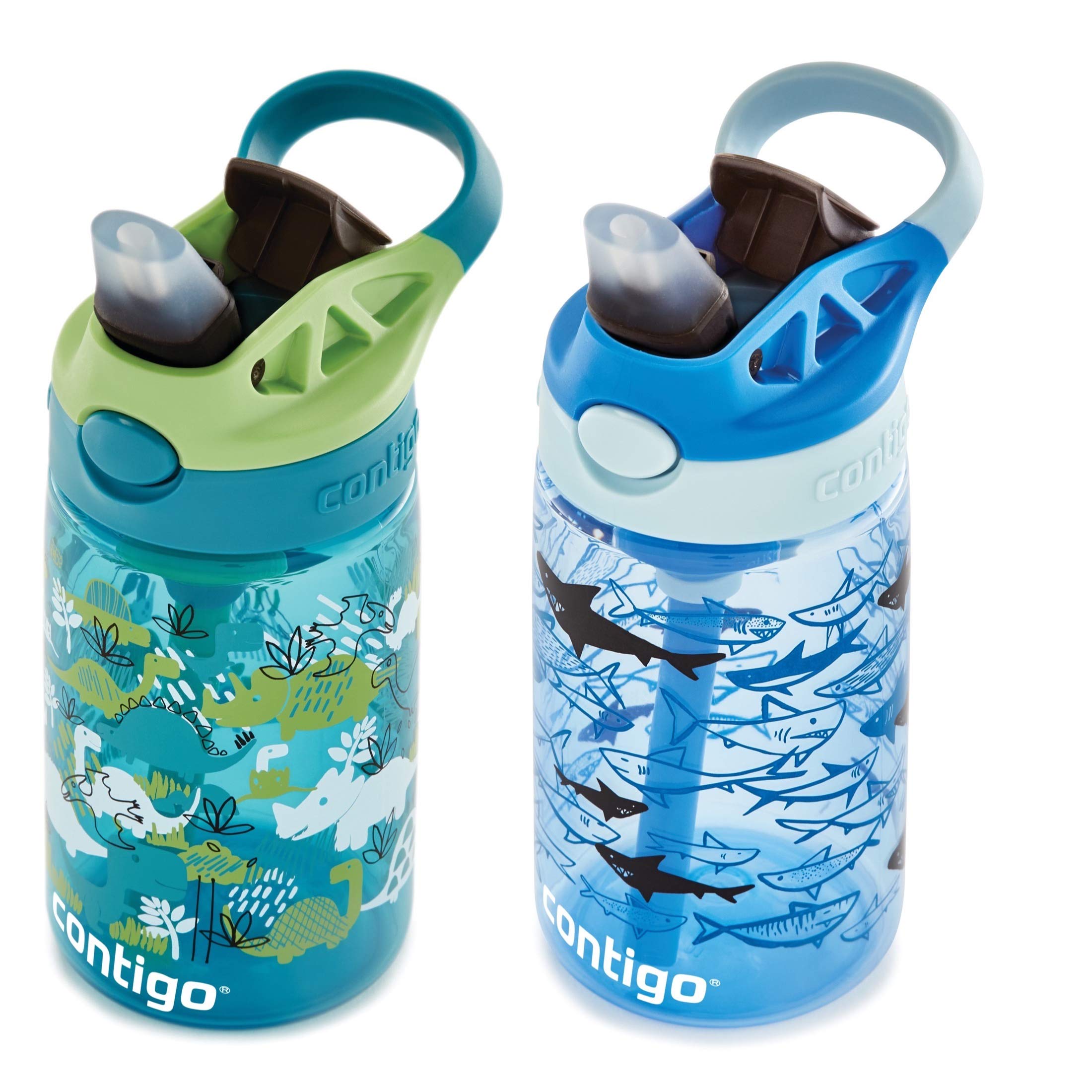 Foto 7 pulgar | Botella De Agua Contigo Aubrey Kids Dinos & Sharks, 420 Ml, Paquete De 2 - Venta Internacional.