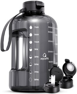 Foto 1 | Botella De Agua Aquafit De 1 Galón Con Marcador De Tiempo Sin Bpa, Gris - Venta Internacional.