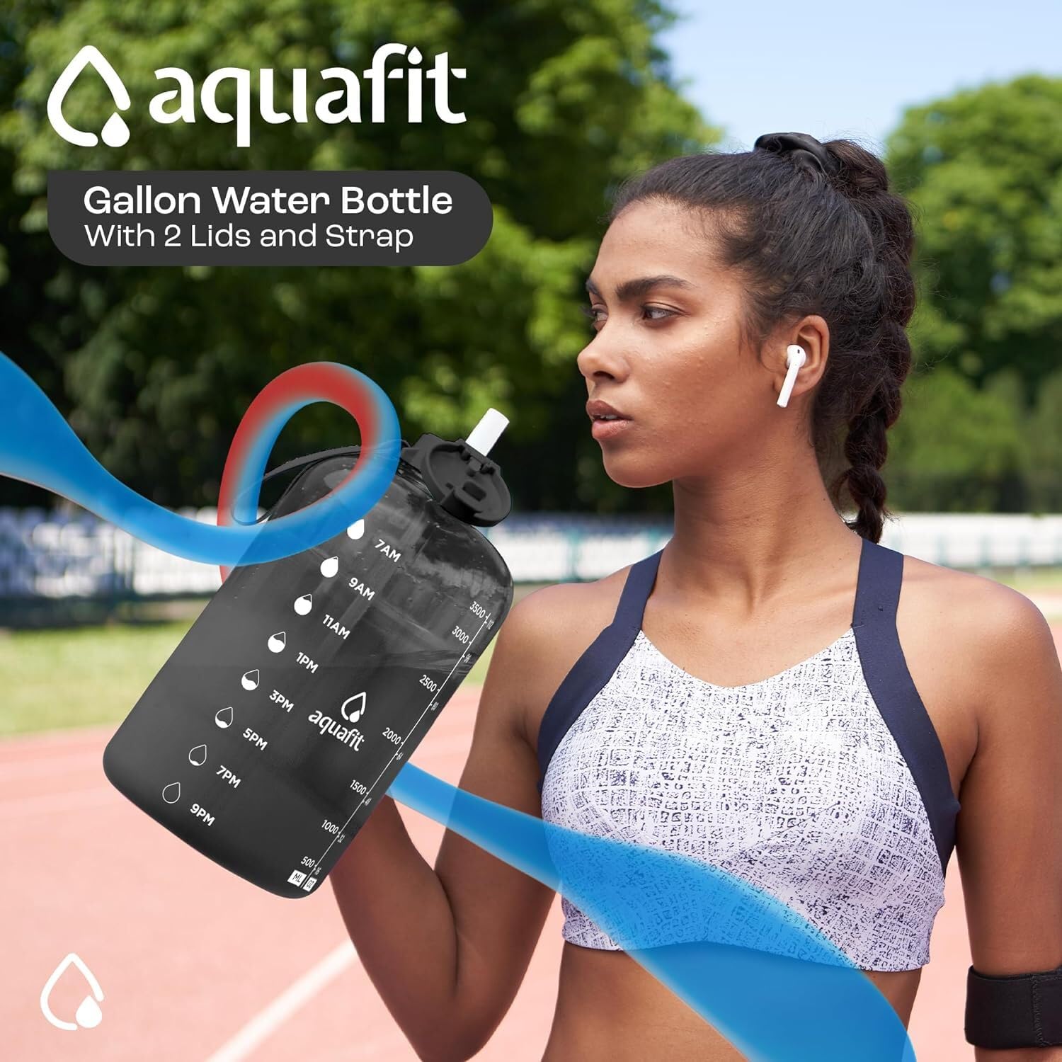 Foto 4 pulgar | Botella De Agua Aquafit De 1 Galón Con Marcador De Tiempo Sin Bpa, Gris - Venta Internacional.