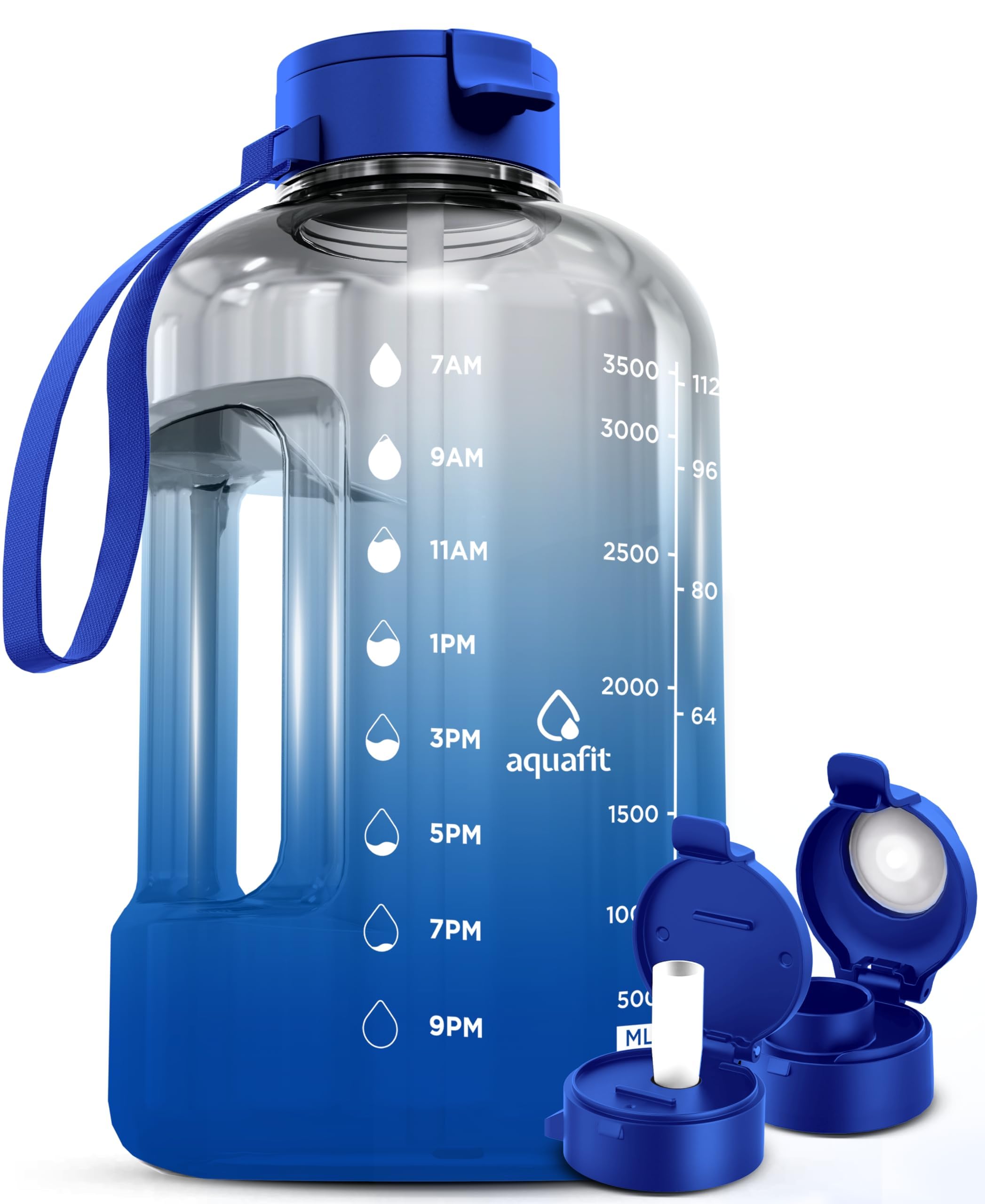 Foto 2 pulgar | Botella De Agua Aquafit De 3,8 L Con Marcador De Tiempo Sin Bpa Y Pajita - Venta Internacional.