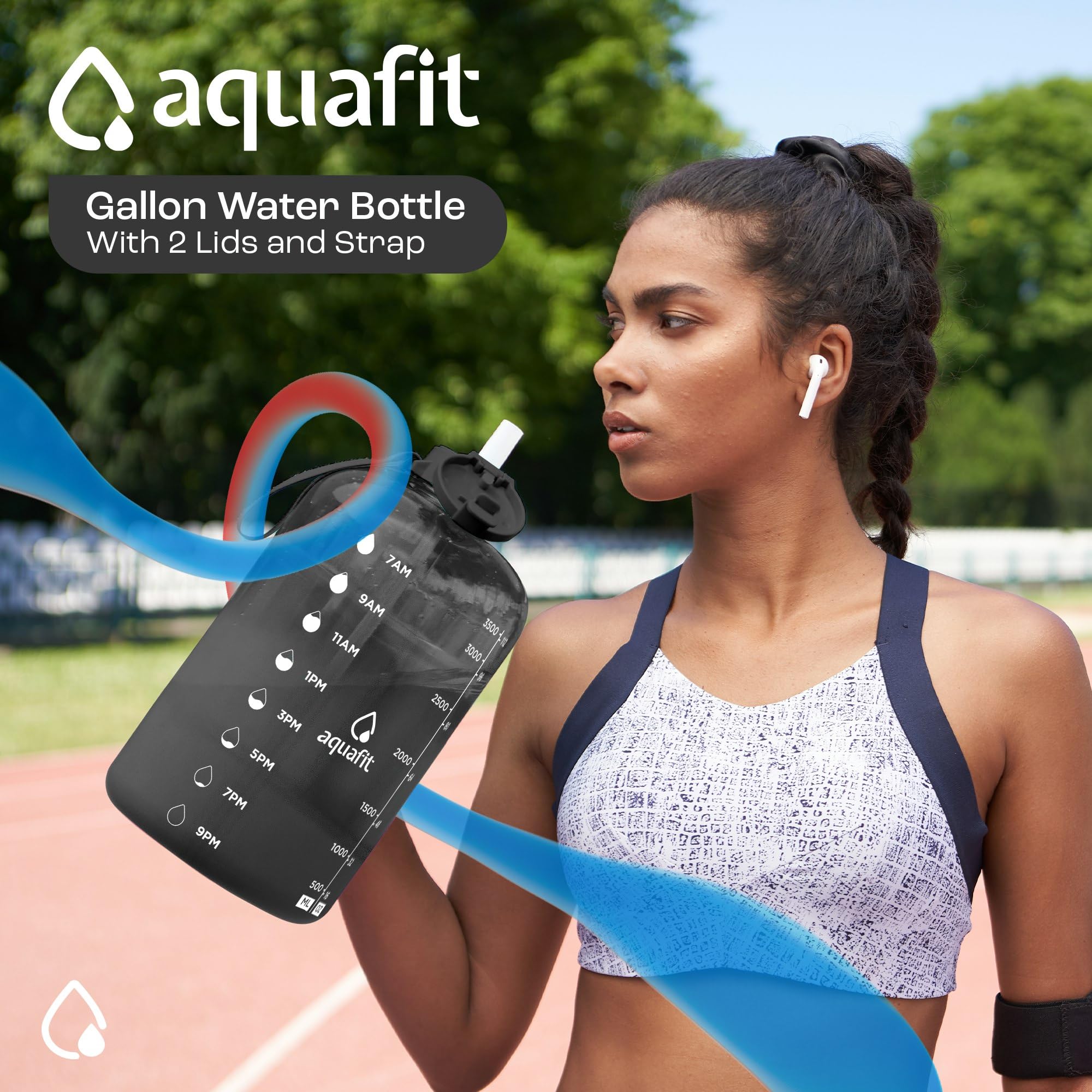 Foto 4 pulgar | Botella De Agua Aquafit De 3,8 L Con Marcador De Tiempo Sin Bpa Y Pajita - Venta Internacional.
