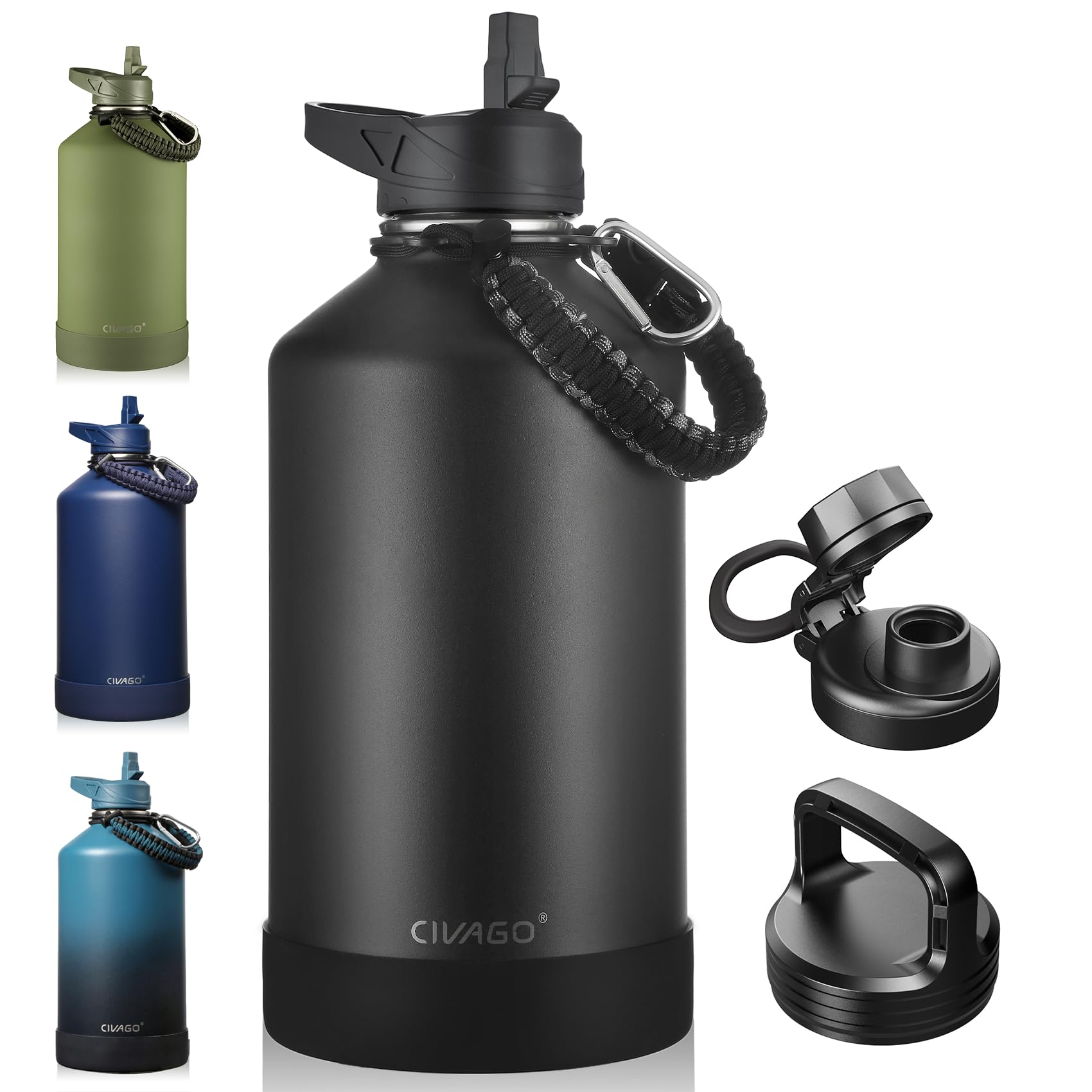 Foto 1 | Jarra Para Botella De Agua Civago, Con Aislamiento De 3 Tapas, De Acero Inoxidable, Galón - Venta Internacional.