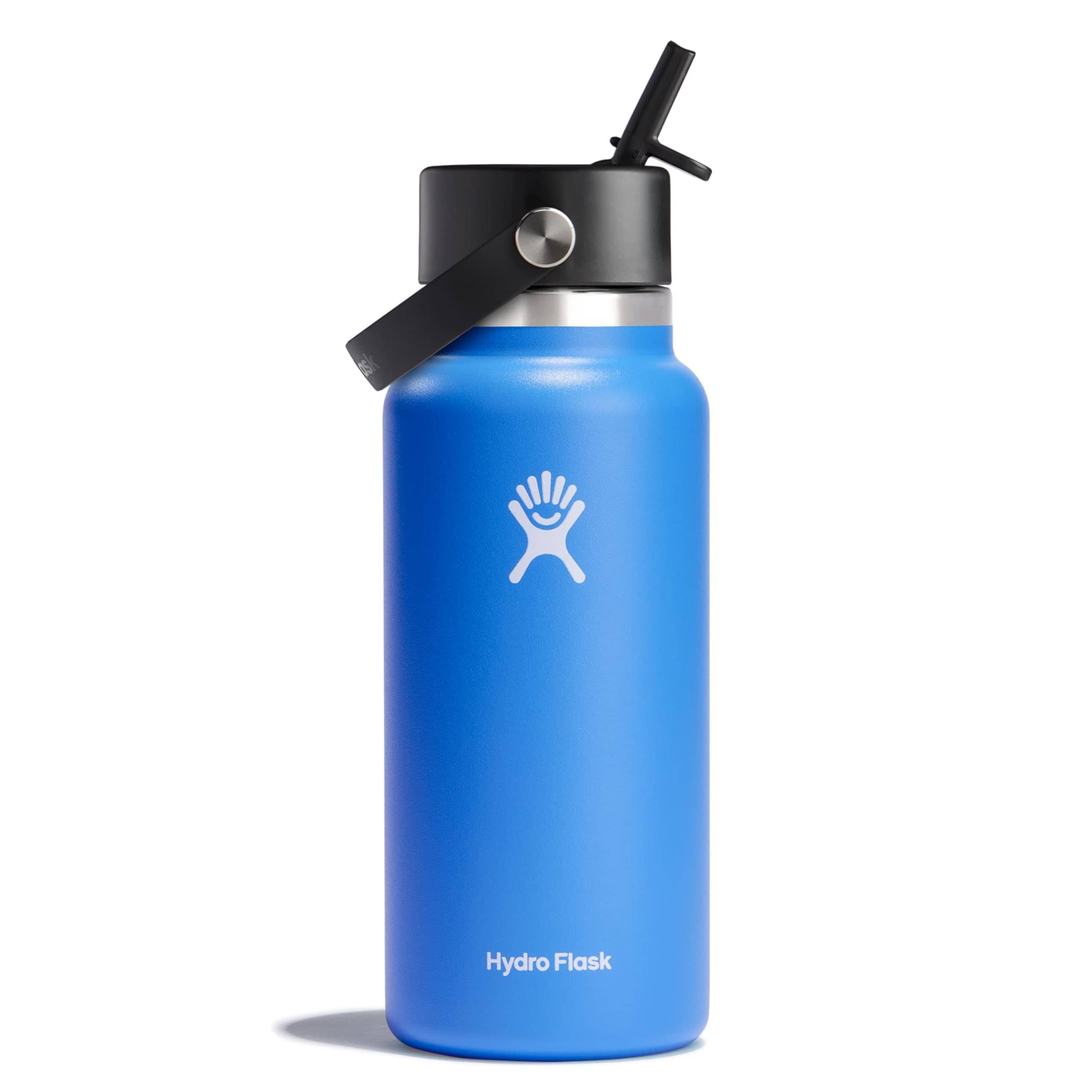 Botella De Agua Hydro Flask Wide Flex Straw Cap 946 Ml Cascade - Venta Internacional. $998