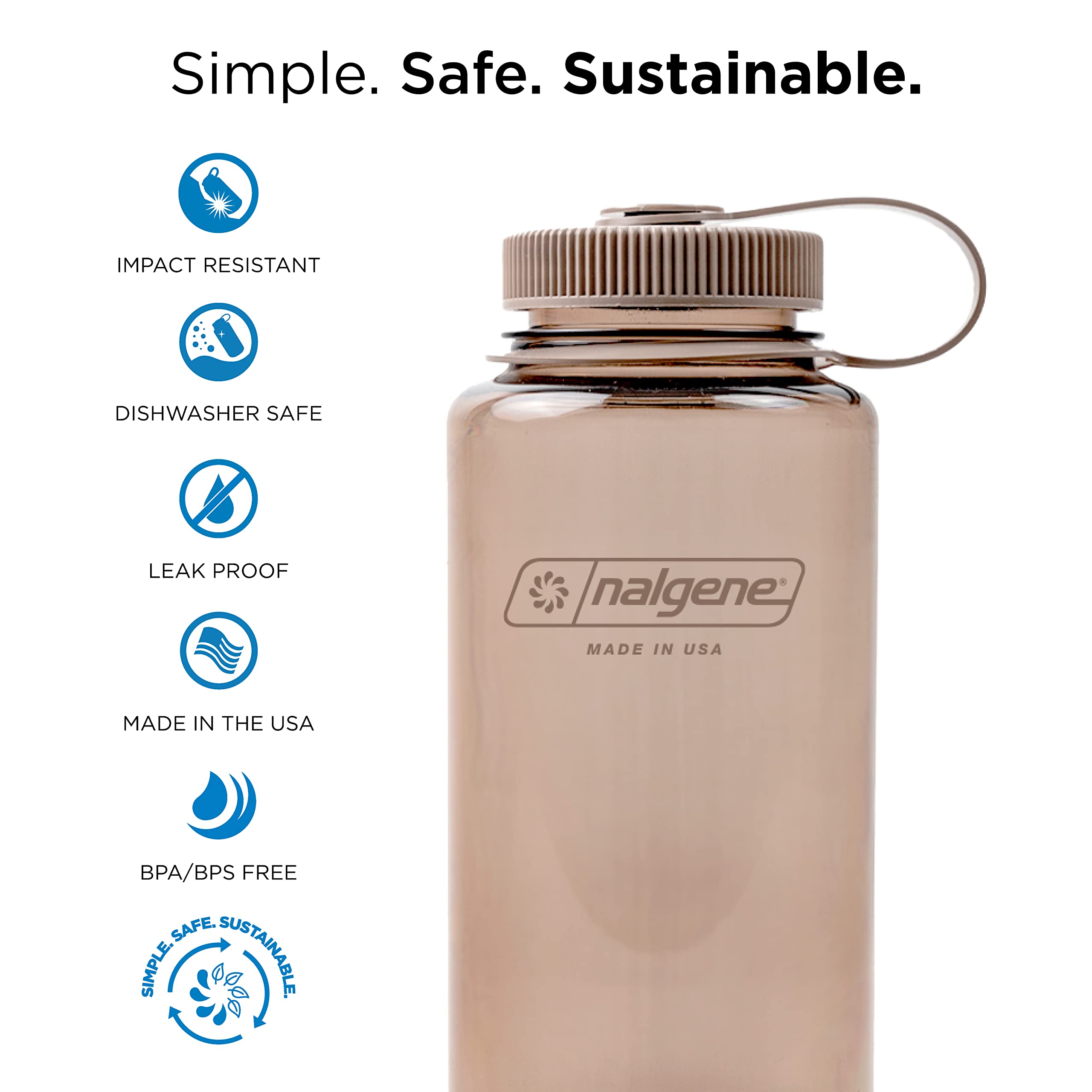 Foto 3 pulgar | Botella De Agua Nalgene Monocromática Sin Bpa Reciclada, 1 Litro, Color Moca - Venta Internacional.