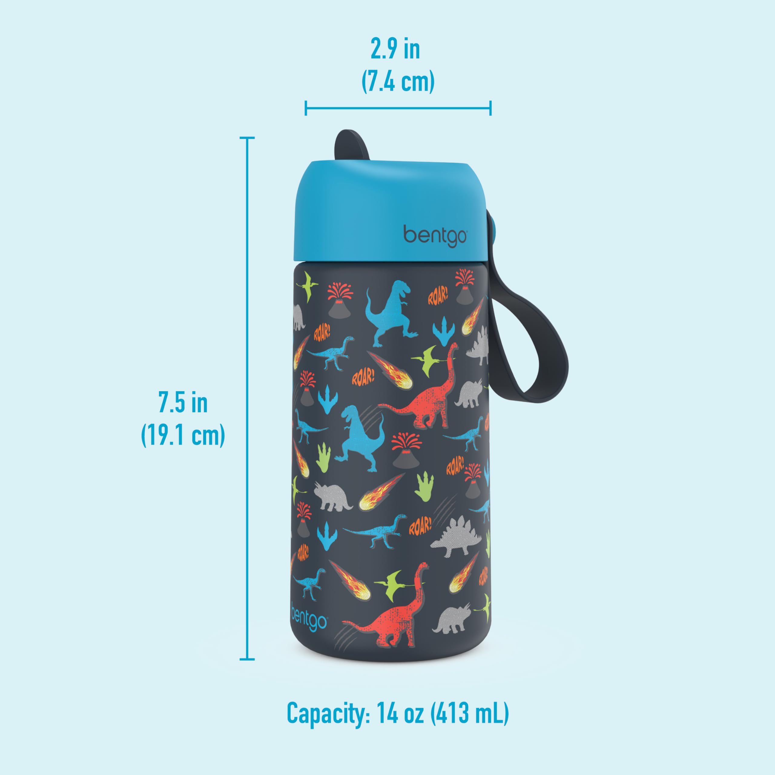 Foto 8 pulgar | Botella De Agua Bentgo Kids, Acero Inoxidable, 414 Ml, Diseño Dinosaurio - Venta Internacional.