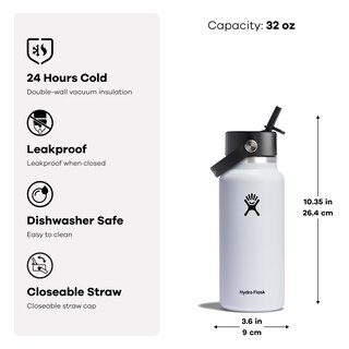 Foto 3 | Botella De Agua Hydro Flask Wide Flex Straw Cap 946ml Winter Night - Venta Internacional.