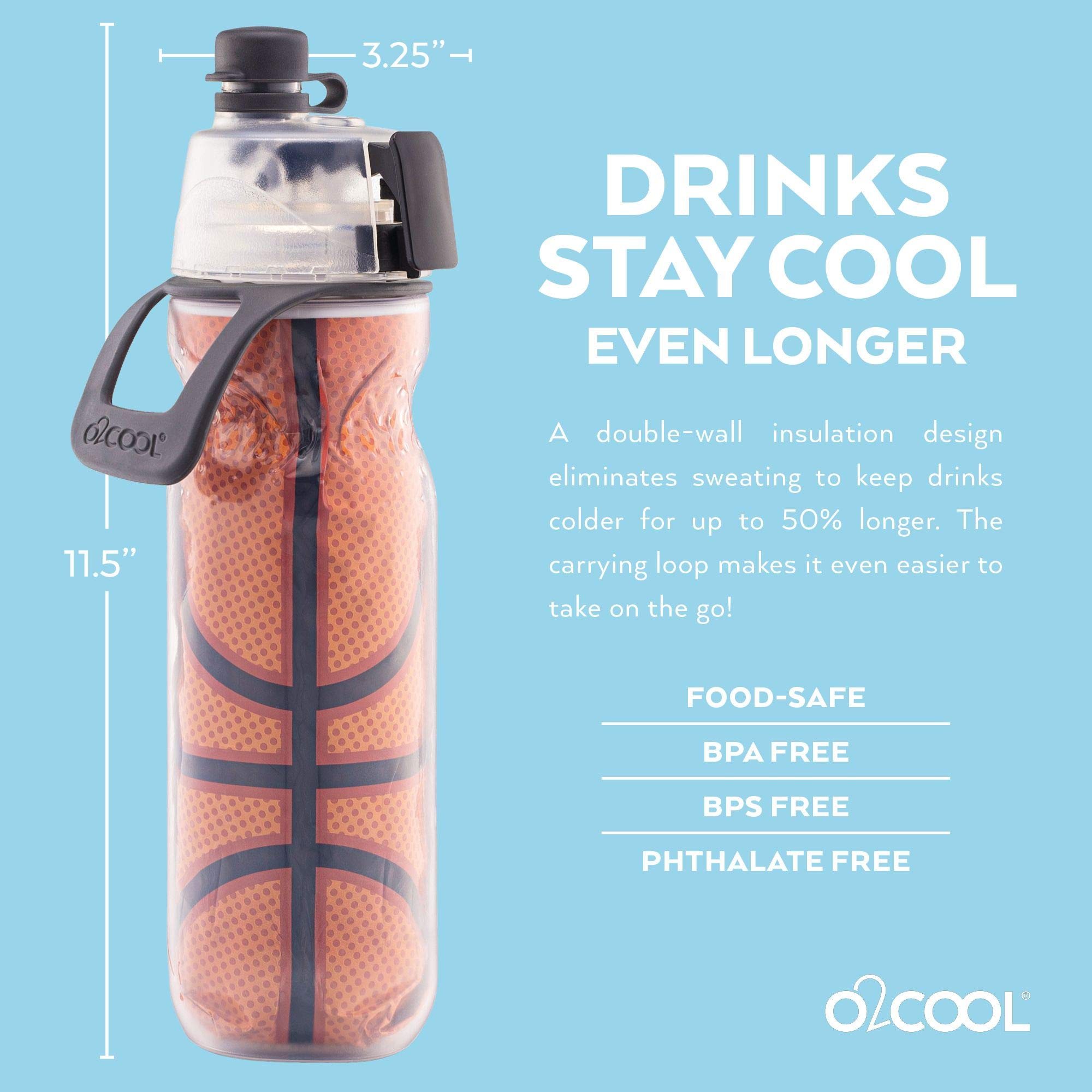 Foto 4 pulgar | Botella De Agua Nebulizada O2cool Mist 'n Sip 2 En 1, 600 Ml, Pelota De Baloncesto - Venta Internacional.