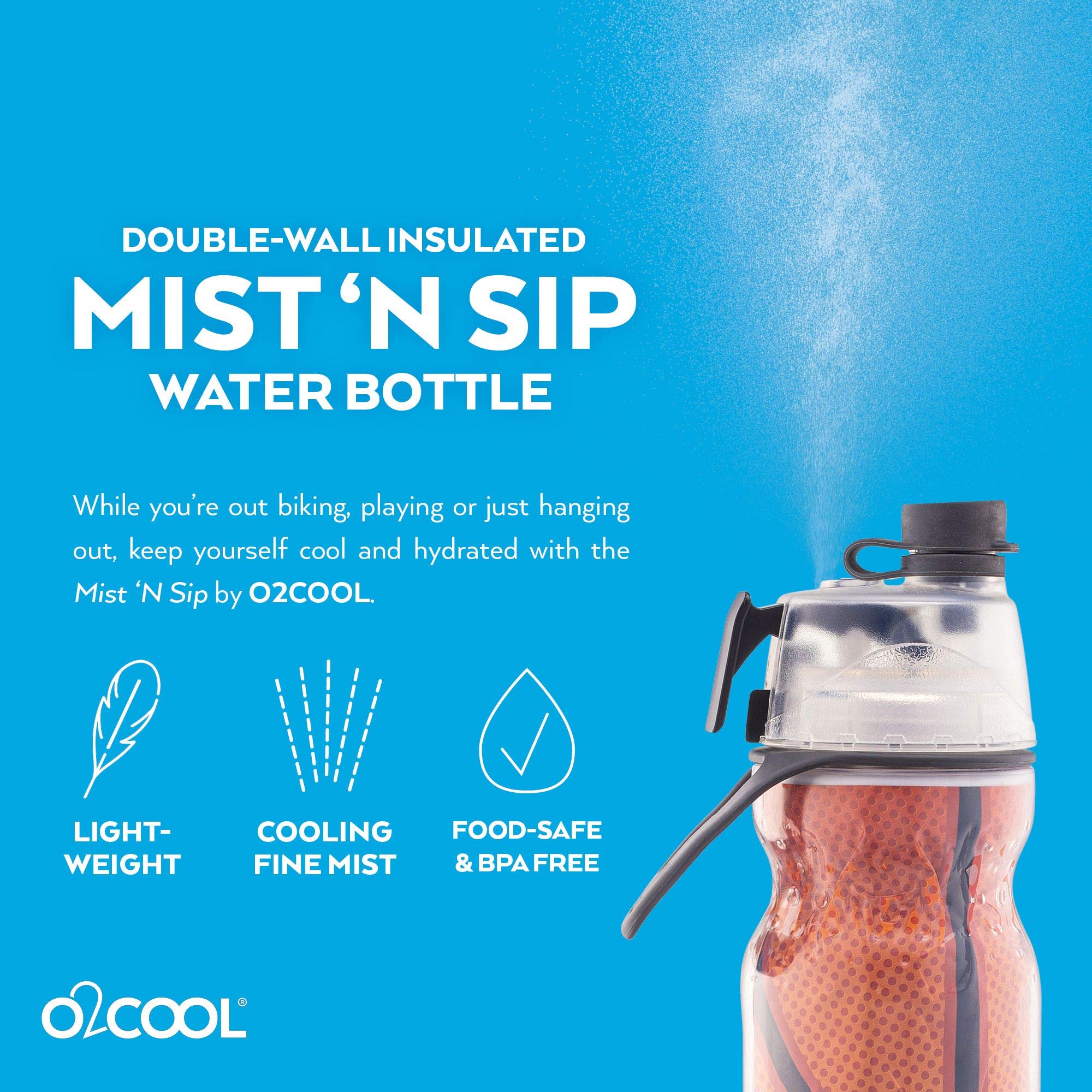 Foto 6 pulgar | Botella De Agua Nebulizada O2cool Mist 'n Sip 2 En 1, 600 Ml, Pelota De Baloncesto - Venta Internacional.