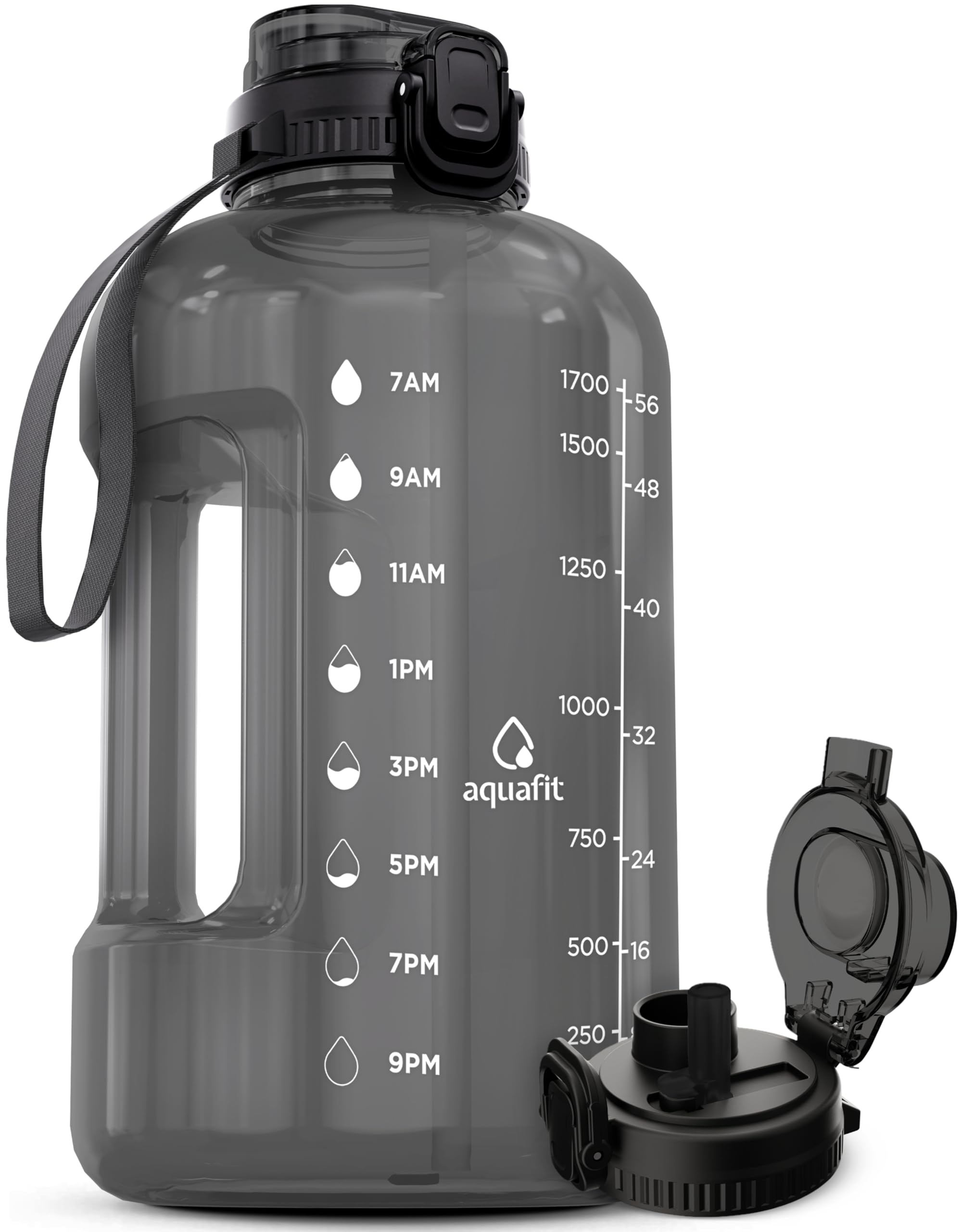 Foto 1 | Botella De Agua Aquafit Aquafit 64 Oz/1.9 L Con Marcador De Tiempo Gris - Venta Internacional.