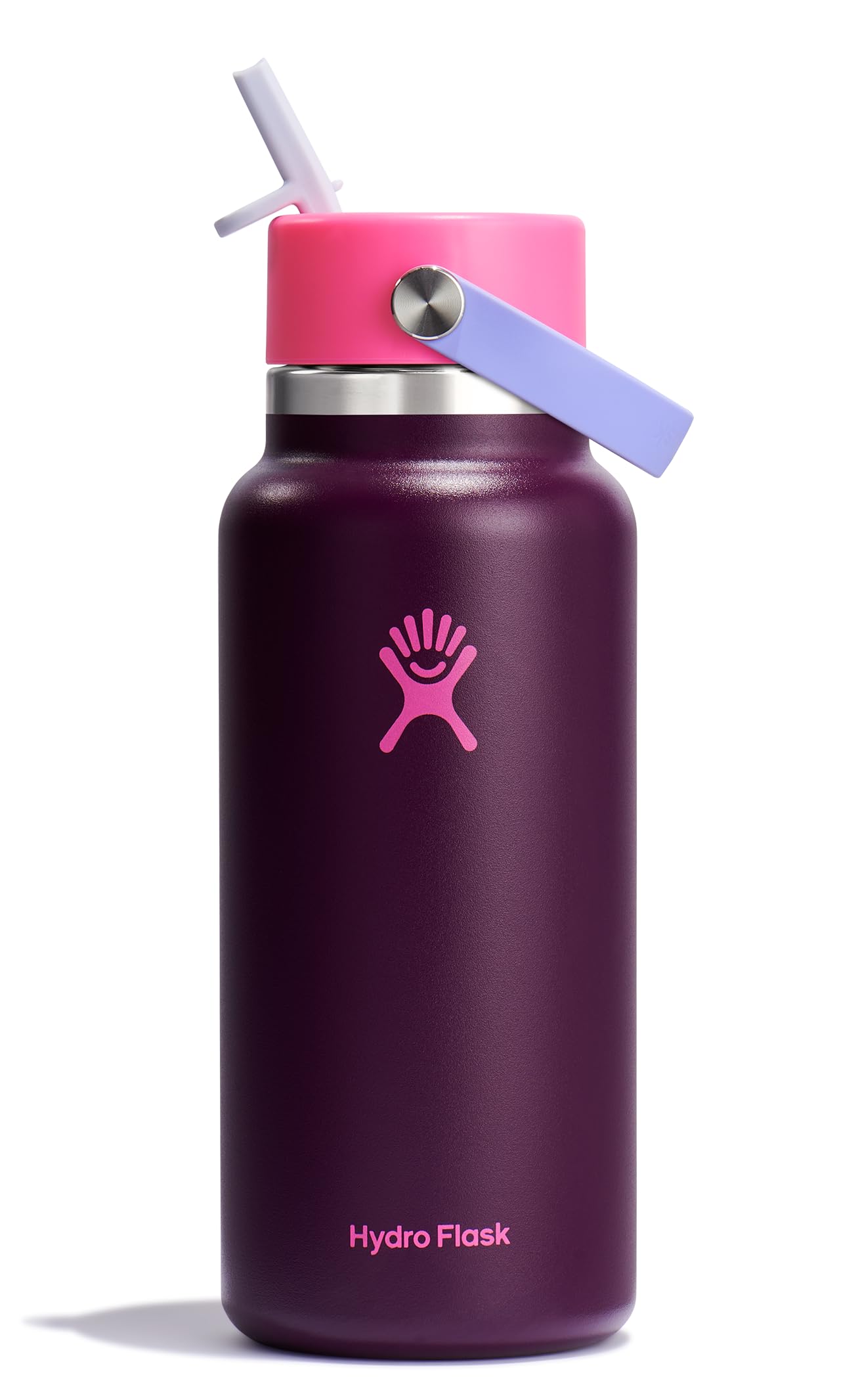 Foto 2 pulgar | Botella De Agua Hydro Flask Wide Flex Straw Cap 946ml Sugarplum - Venta Internacional.