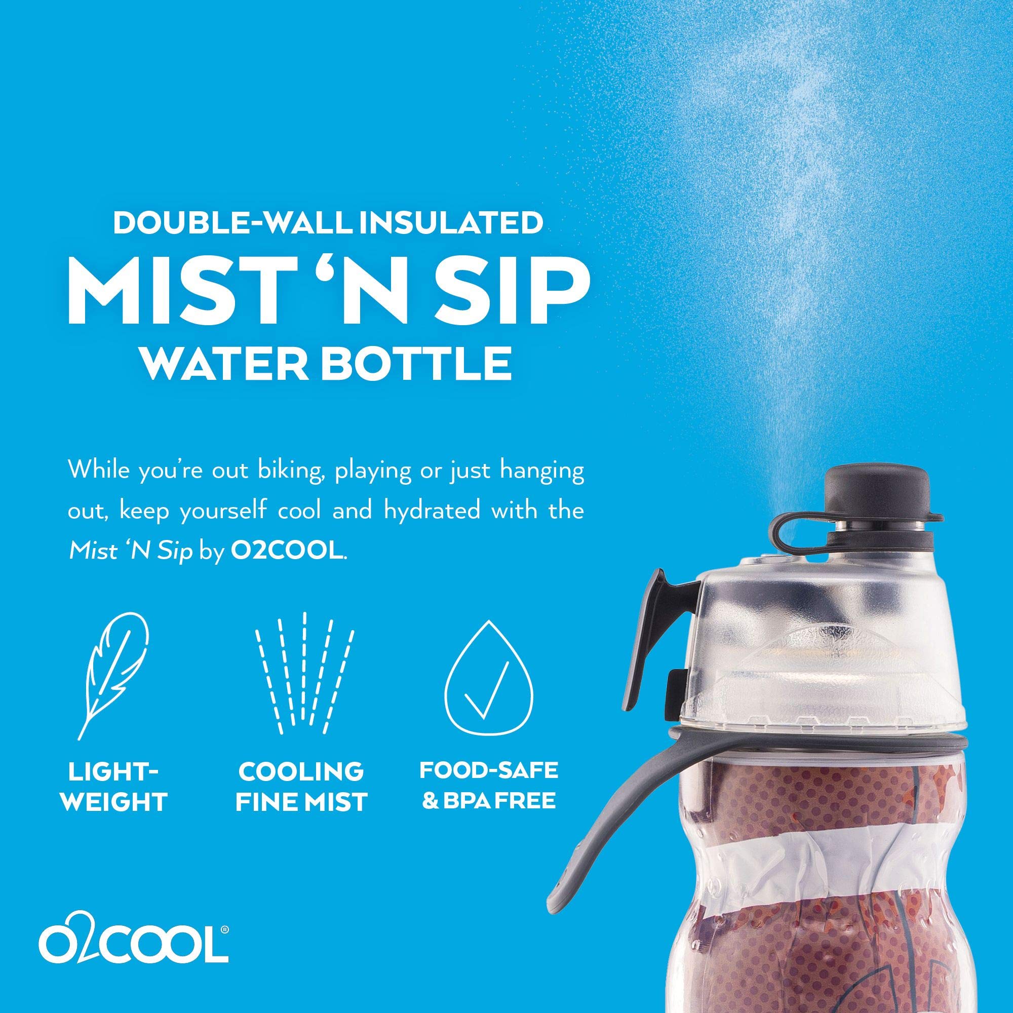 Foto 7 pulgar | Botella De Agua Nebulizada O2cool Mist 'n Sip, 600 Ml, Diseño De Fútbol - Venta Internacional.