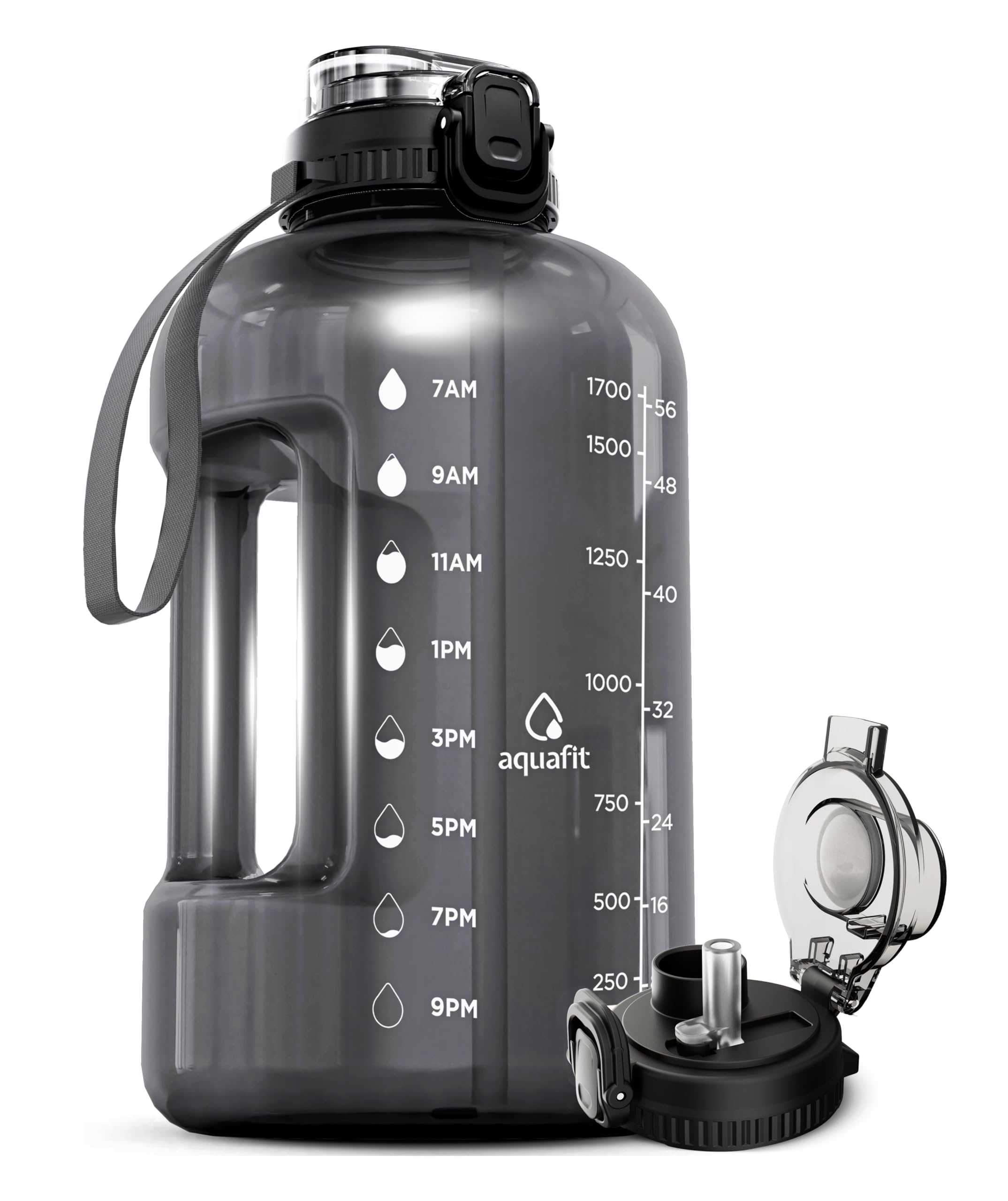Botella De Agua Aquafit Aquafit 1,9 L Con Marcador De Tiempo Sin Bpa - Venta Internacional.