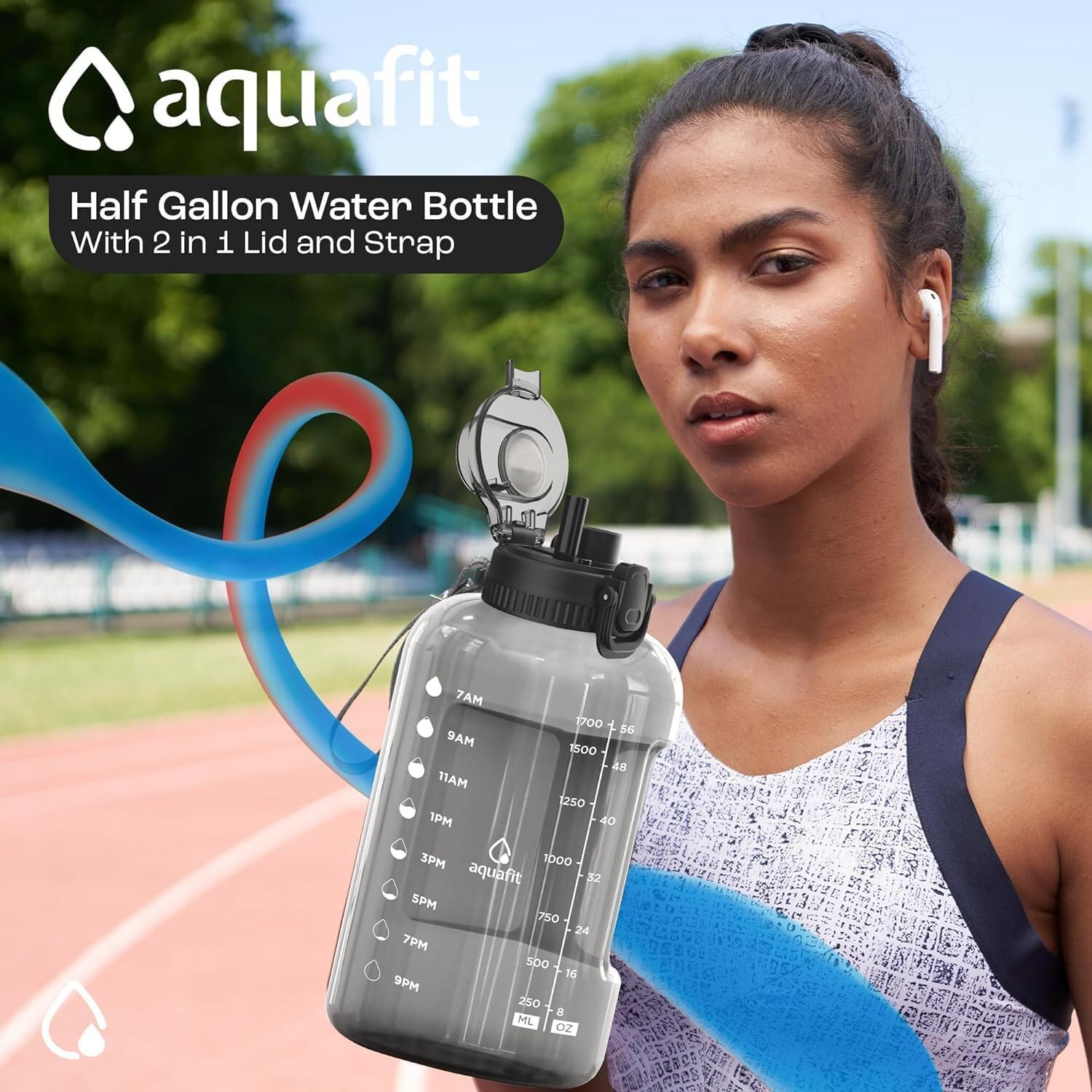 Foto 4 pulgar | Botella De Agua Aquafit Aquafit 1,9 L Con Marcador De Tiempo Sin Bpa - Venta Internacional.