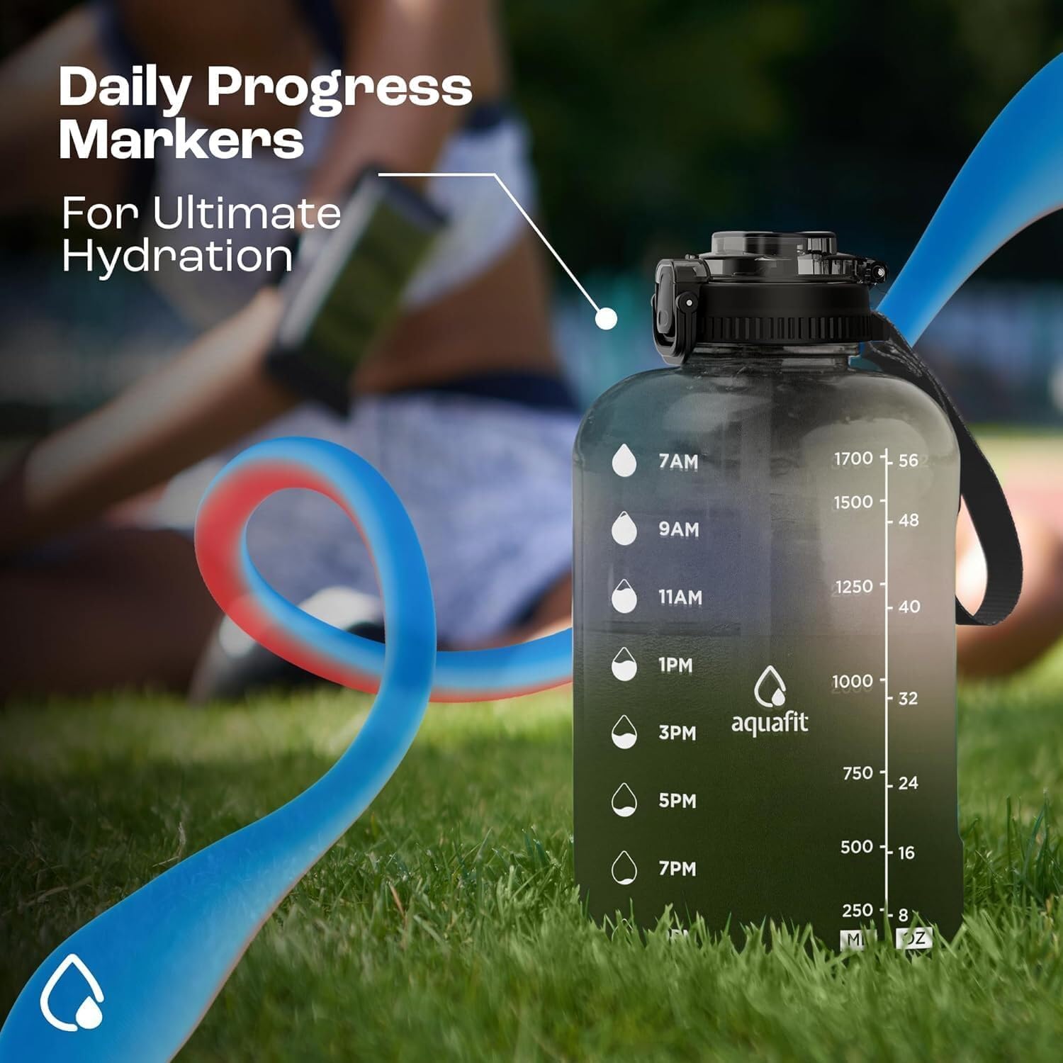 Foto 7 pulgar | Botella De Agua Aquafit Aquafit 1,9 L Con Marcador De Tiempo Sin Bpa - Venta Internacional.