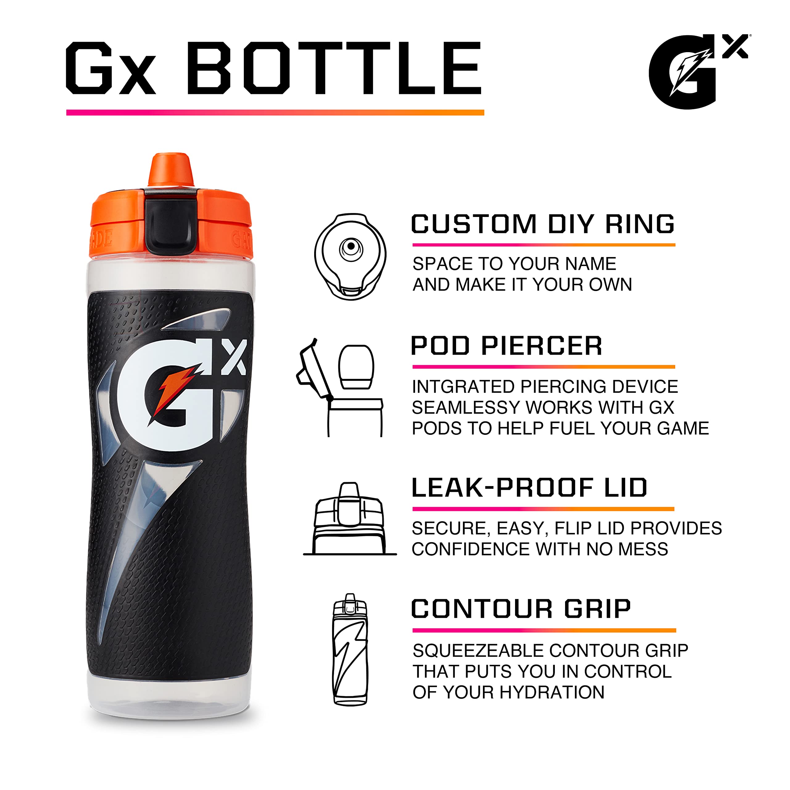 Foto 3 pulgar | Botella Gatorade Gx Pink De 900 Ml Recargable Con Cápsula De Fórmula - Venta Internacional.