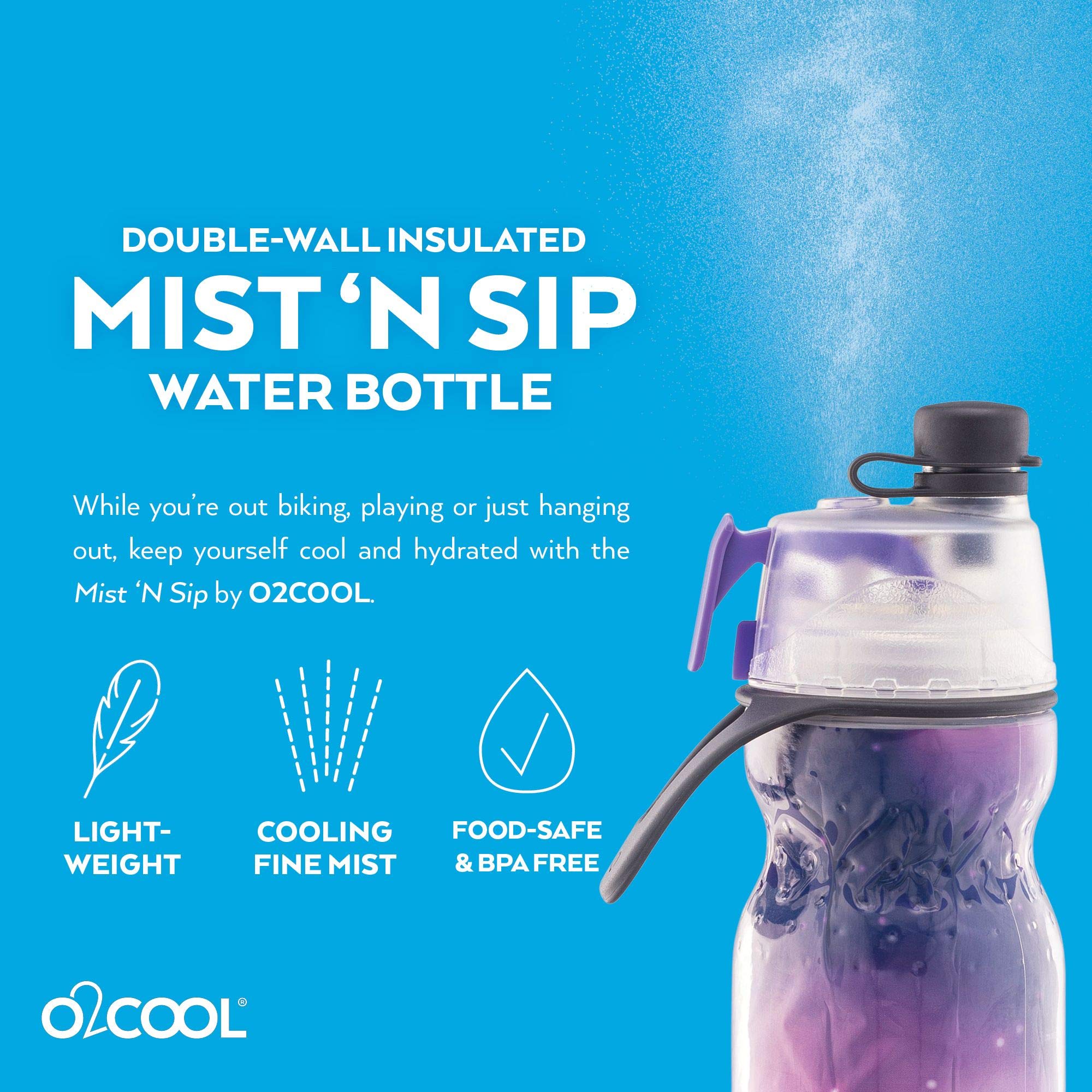 Foto 7 pulgar | Botella De Agua Nebulizadora O2cool Mist 'n Sip, 600 Ml, Reutilizable - Venta Internacional.