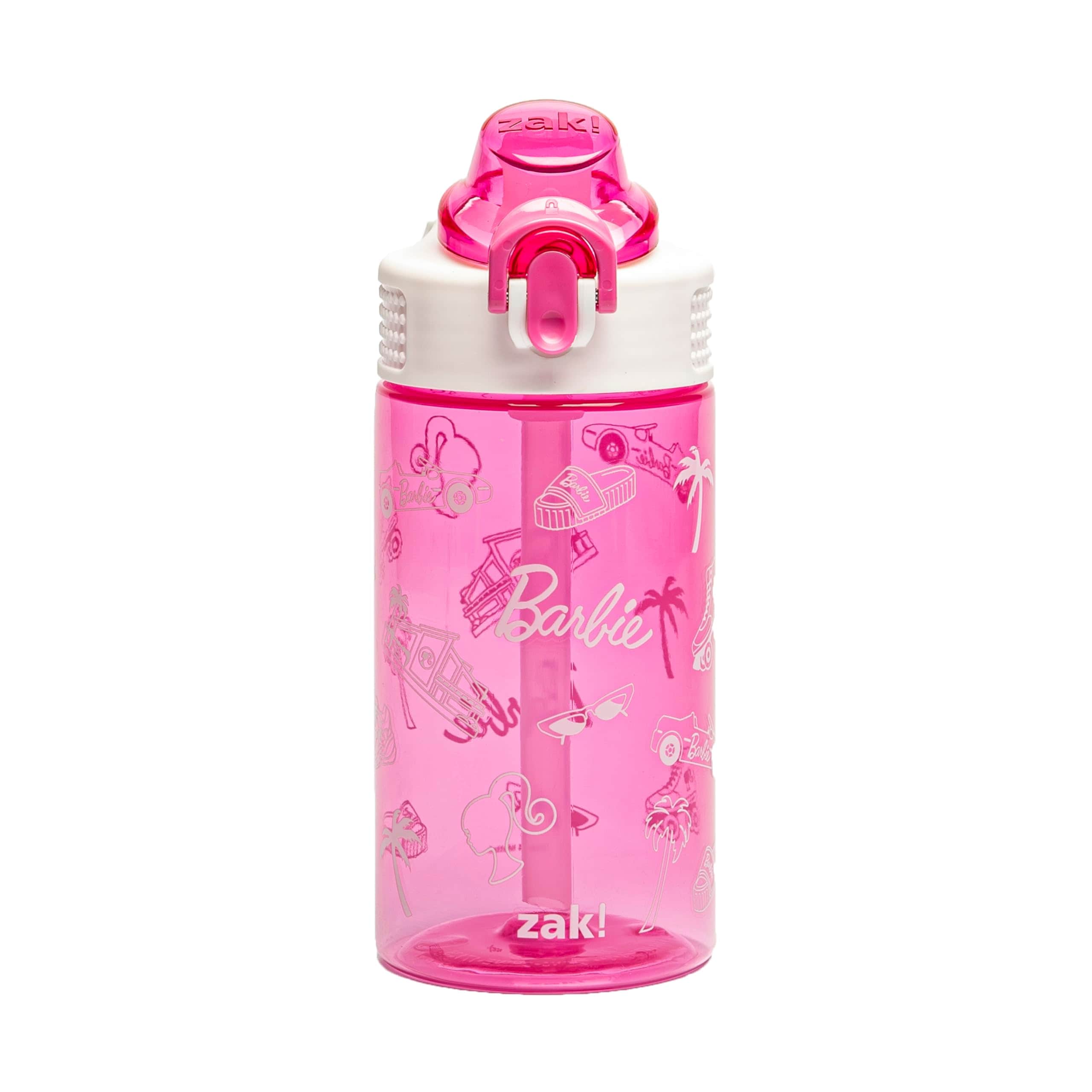 Botella De Agua Zak Designs Barbie Sage 473 Ml Con Pajita Y Asa - Venta Internacional. $459