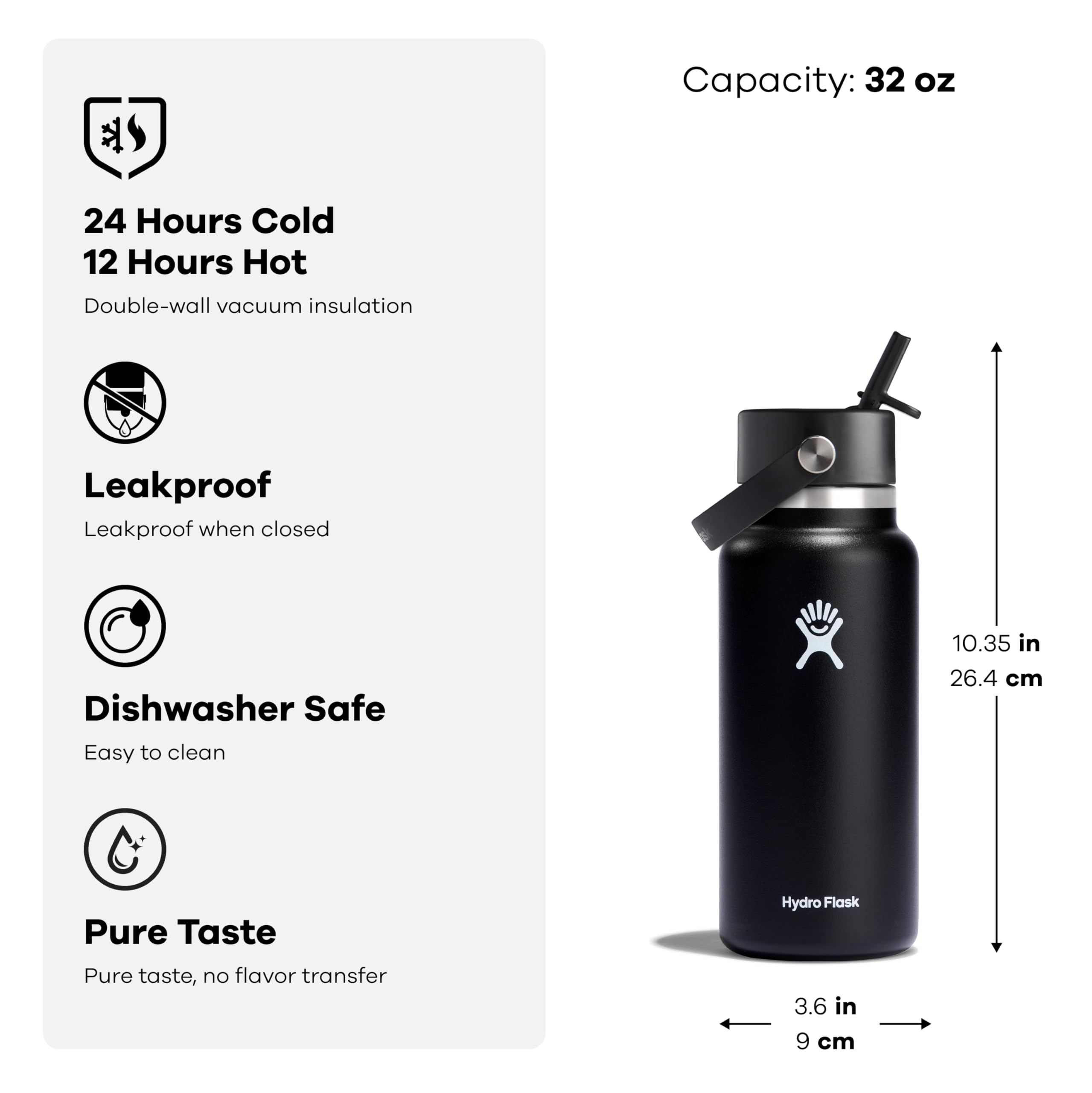 Foto 4 pulgar | Botella De Agua Hydro Flask Con Aislamiento De Acero Inoxidable, 950 Ml - Venta Internacional.