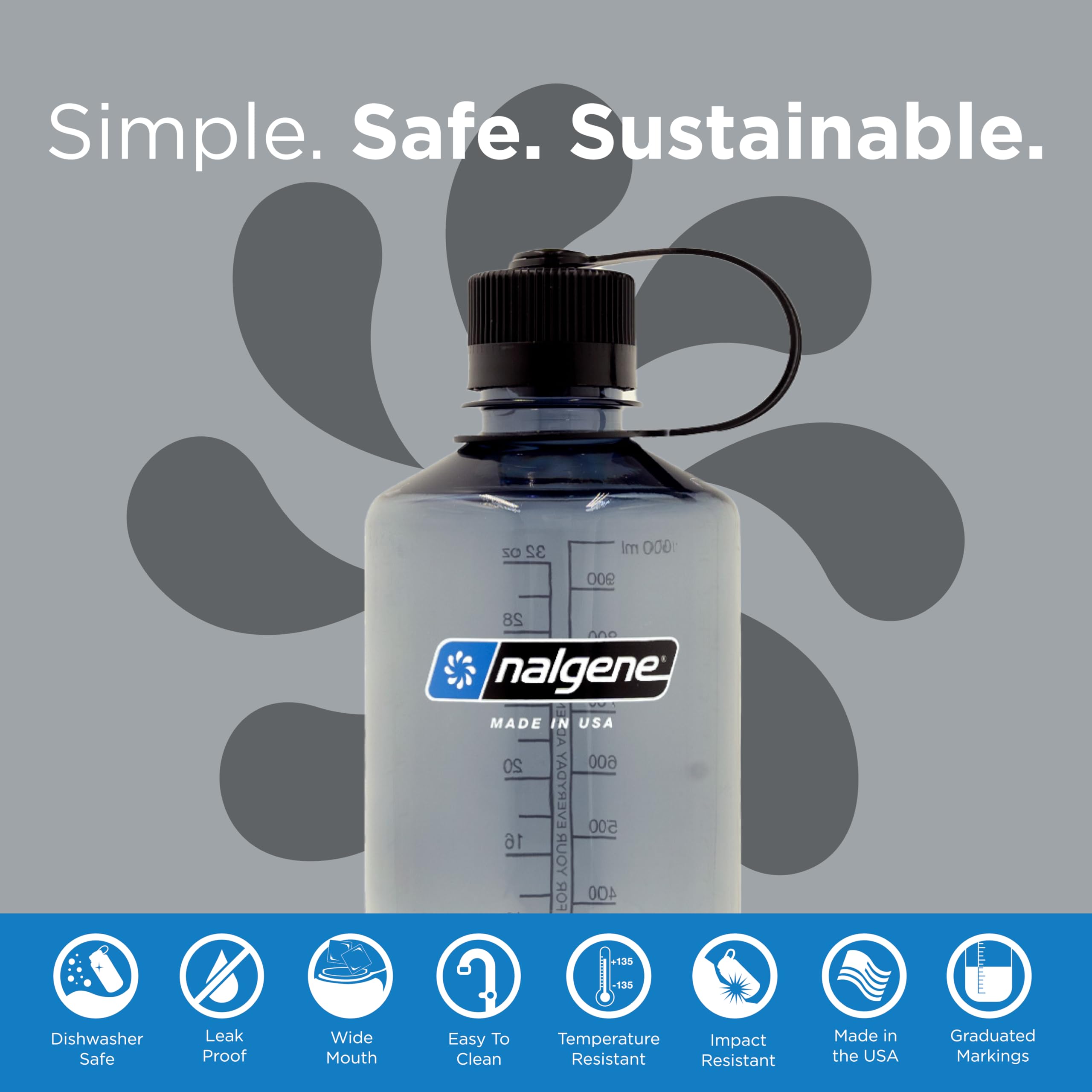 Foto 5 pulgar | Botella De Agua Nalgene Sustain Tritan Sin Bpa 946 Ml, Color Gris - Venta Internacional.
