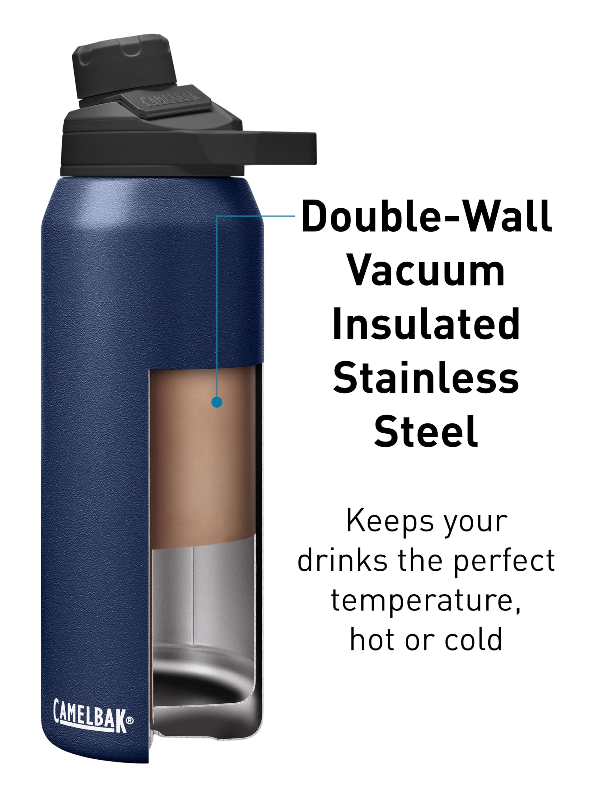 Foto 4 pulgar | Botella De Agua Camelbak Chute Mag Con Aislamiento Al Vacío De 750 Ml, Color Azul Marino - Venta Internacional.