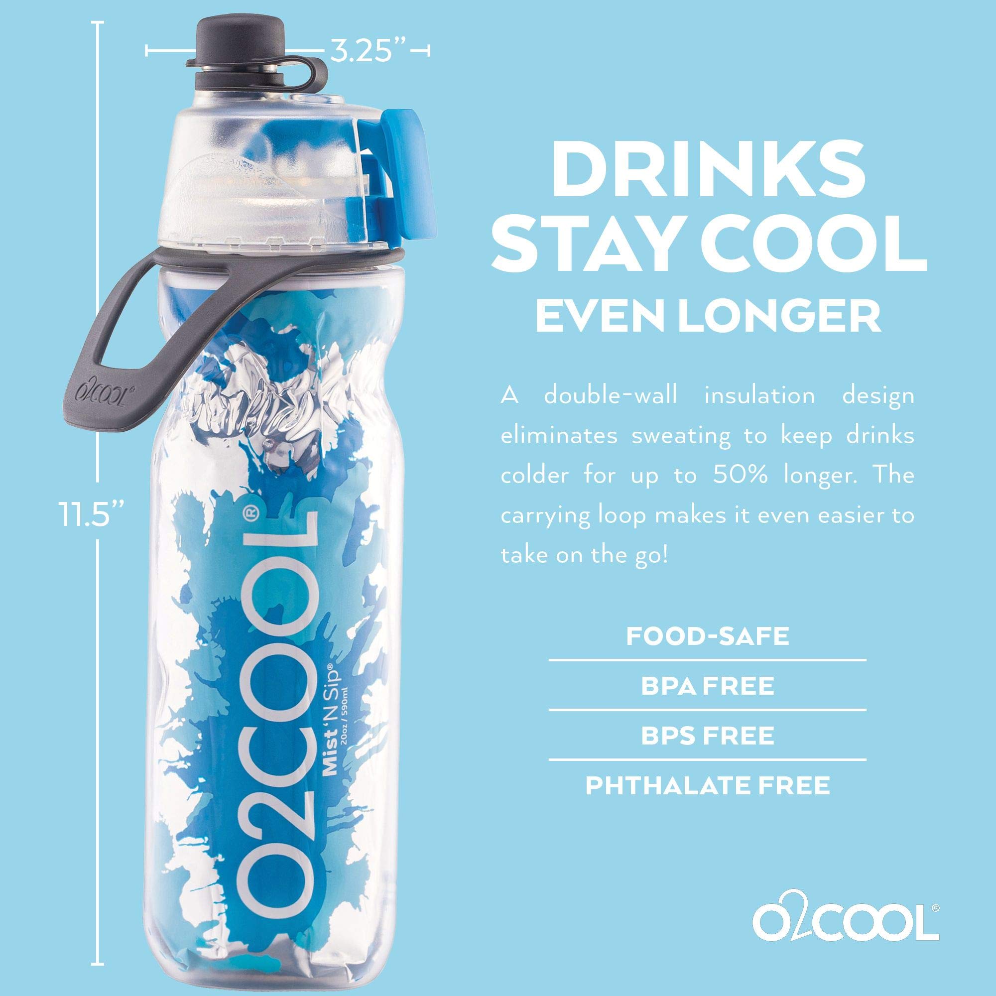 Foto 7 pulgar | Botella De Agua O2cool Arcticsqueeze Insulated Mist 'n Sip, 600 Ml - Venta Internacional.