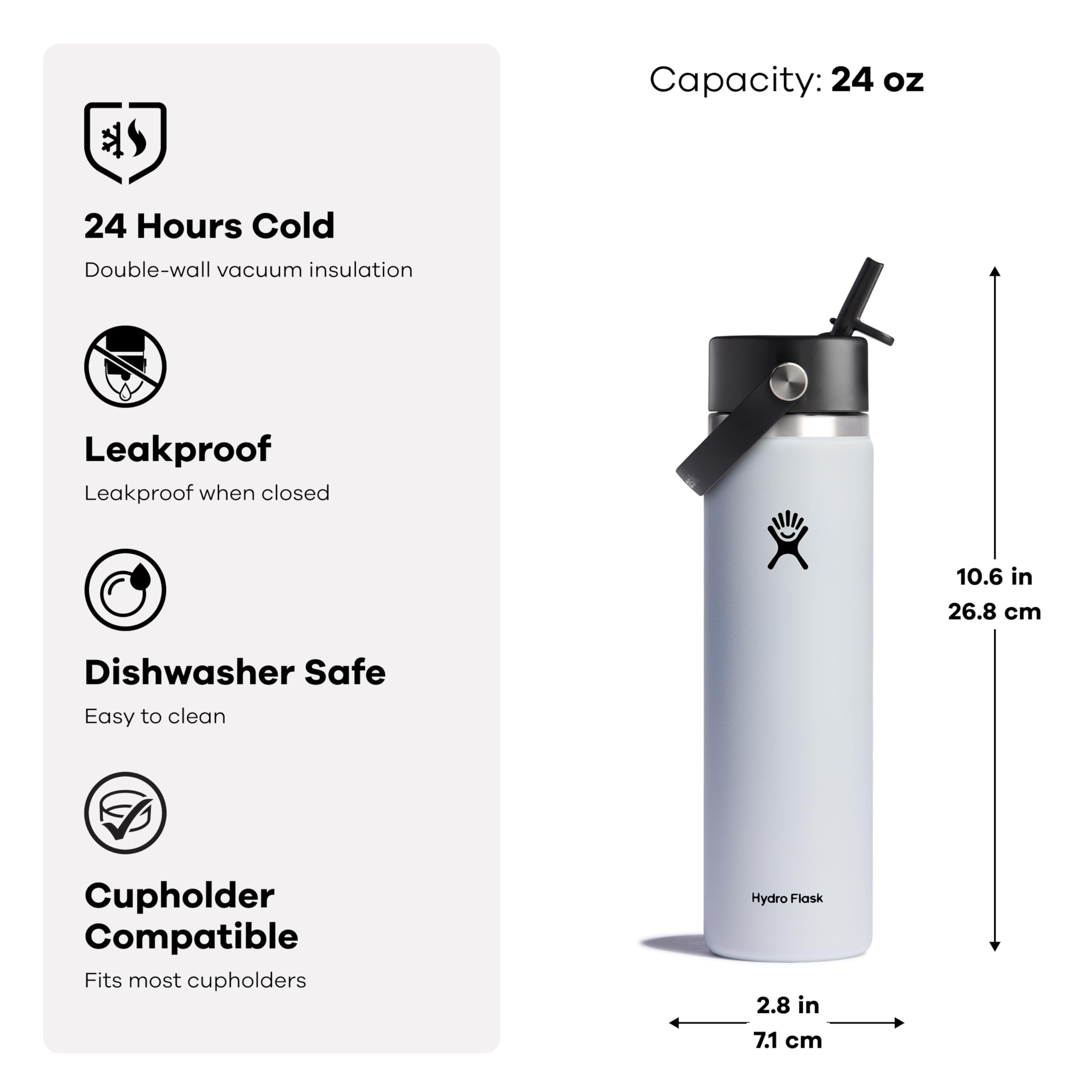 Foto 4 pulgar | Botella De Agua Hydro Flask Wide Flex Straw Cap 700 Ml Trillium - Venta Internacional.